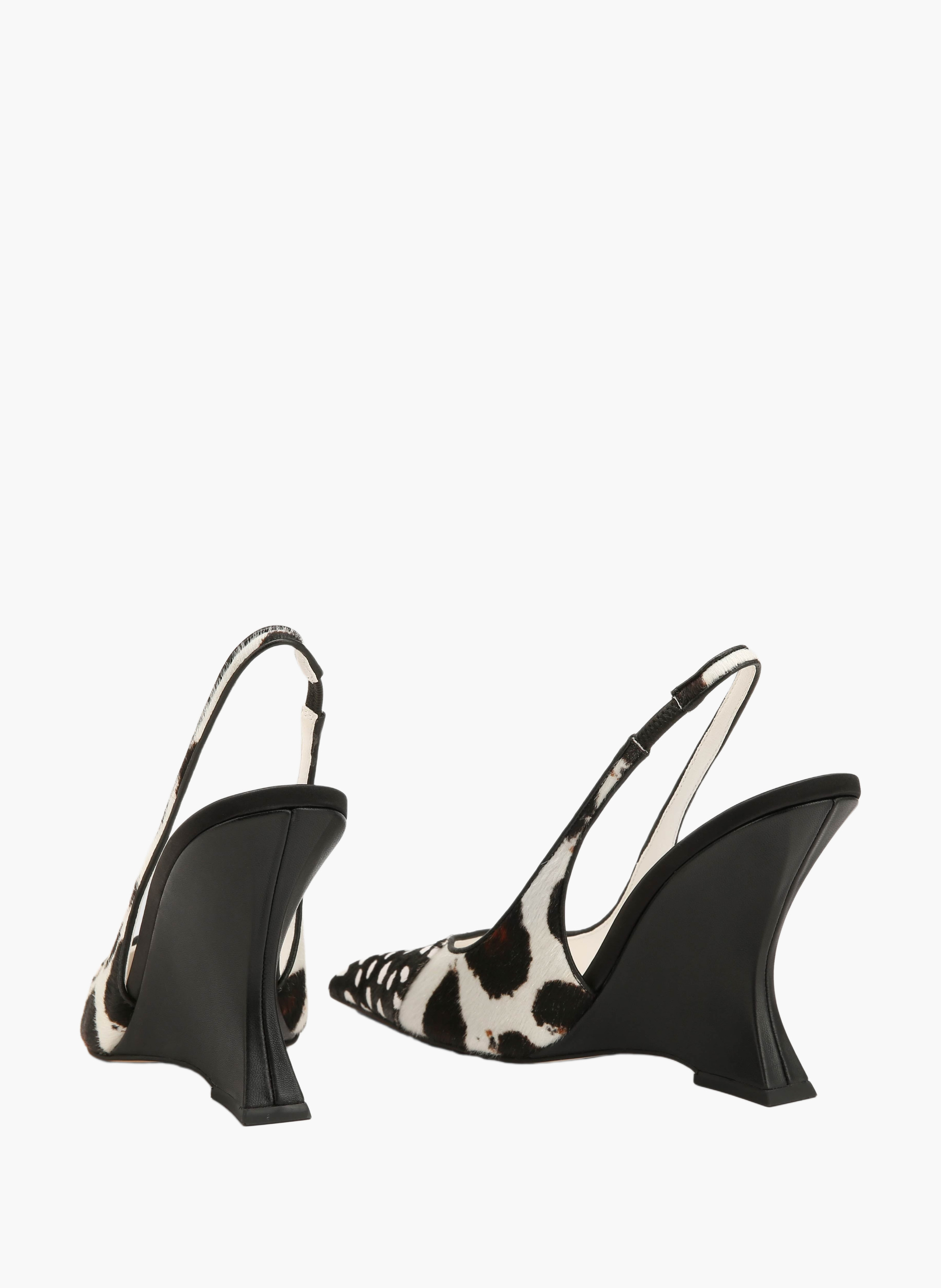Leren high heels in liquor-kleurig ponyhaar NAKED WOLFE Veelkleurig
