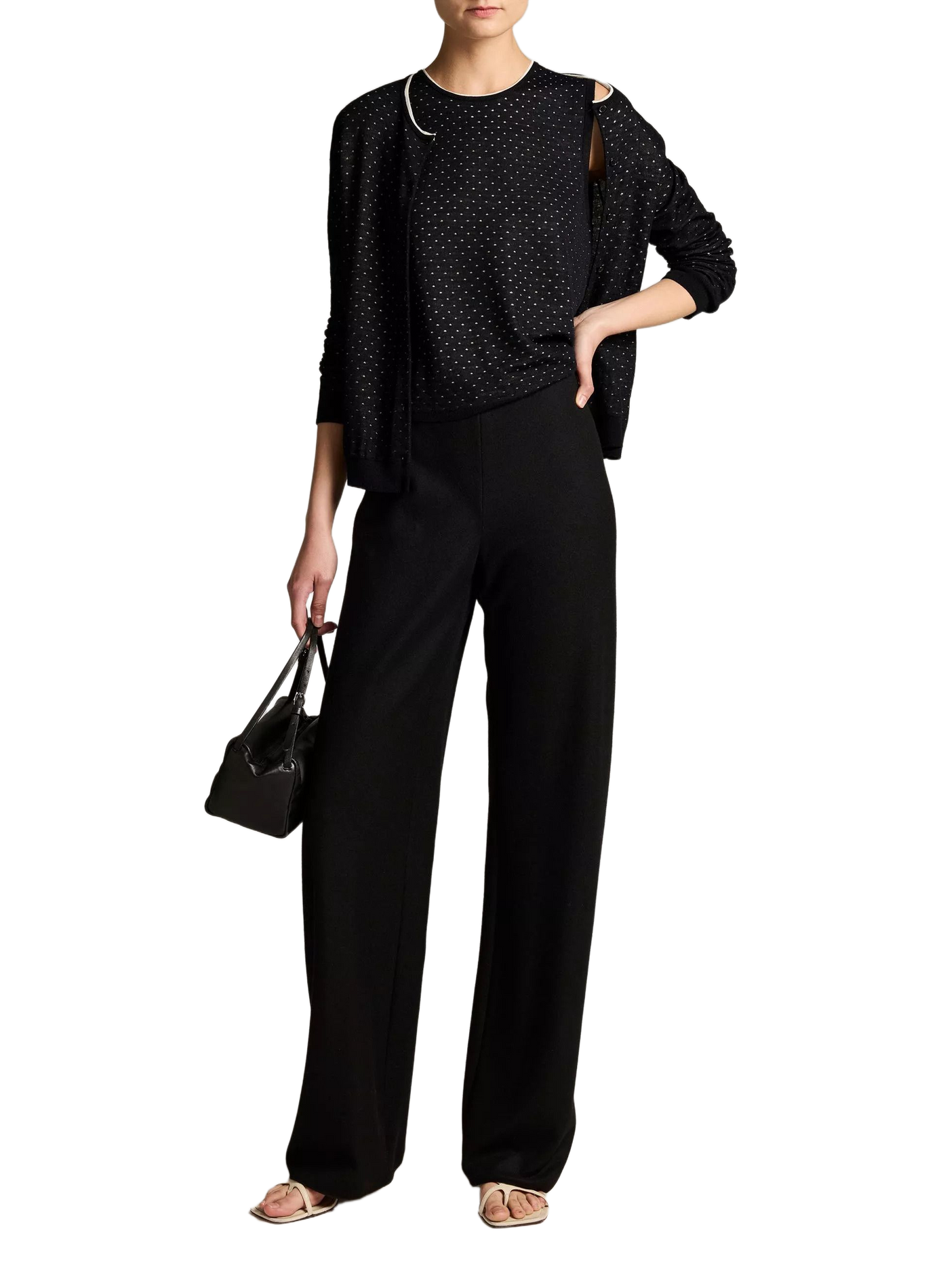 Pantalon Colette en laine mélangée VINCE Noir