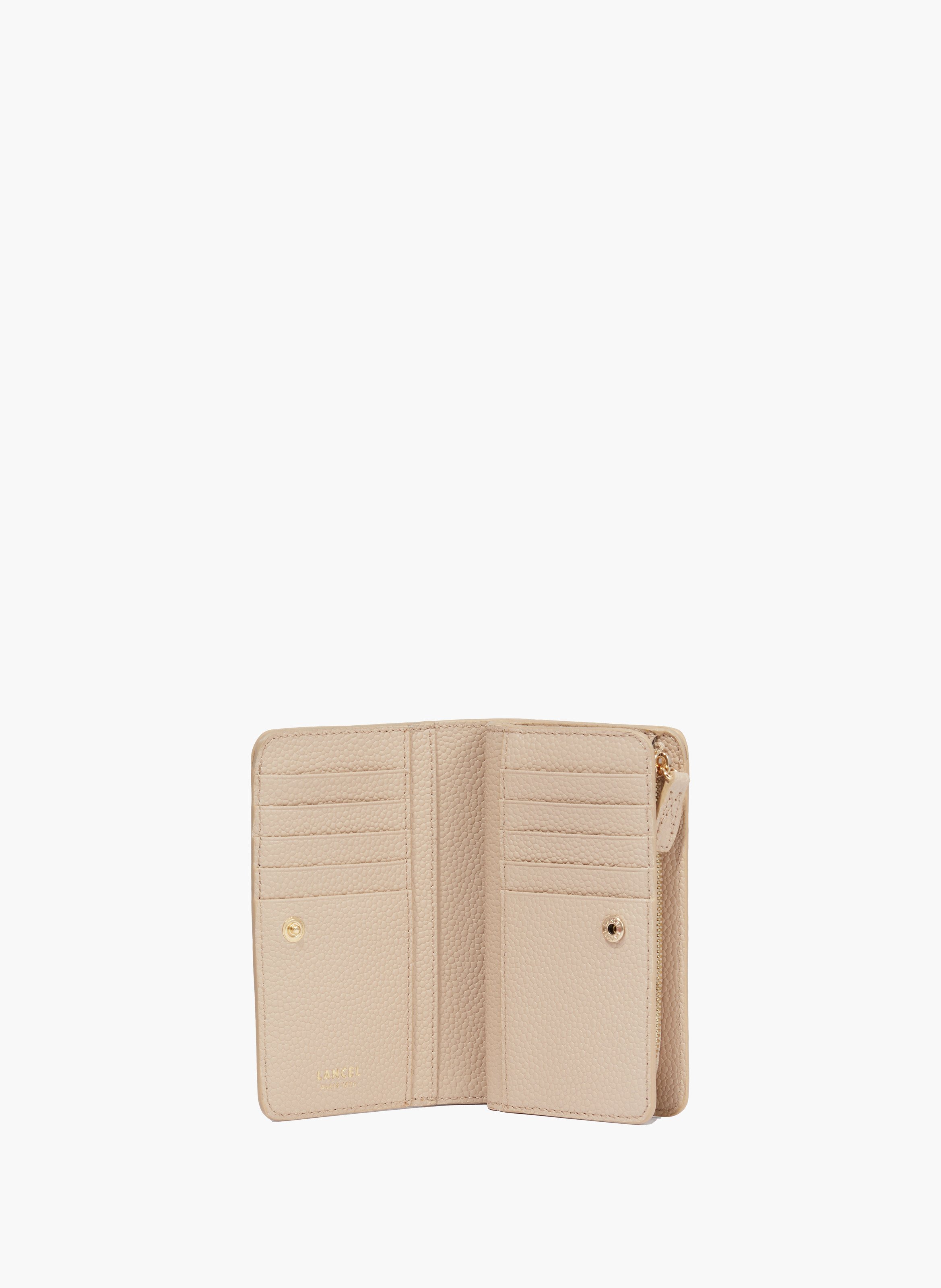 Portefeuille rectangulaire compact ninon de lancel en cuir LANCEL Beige