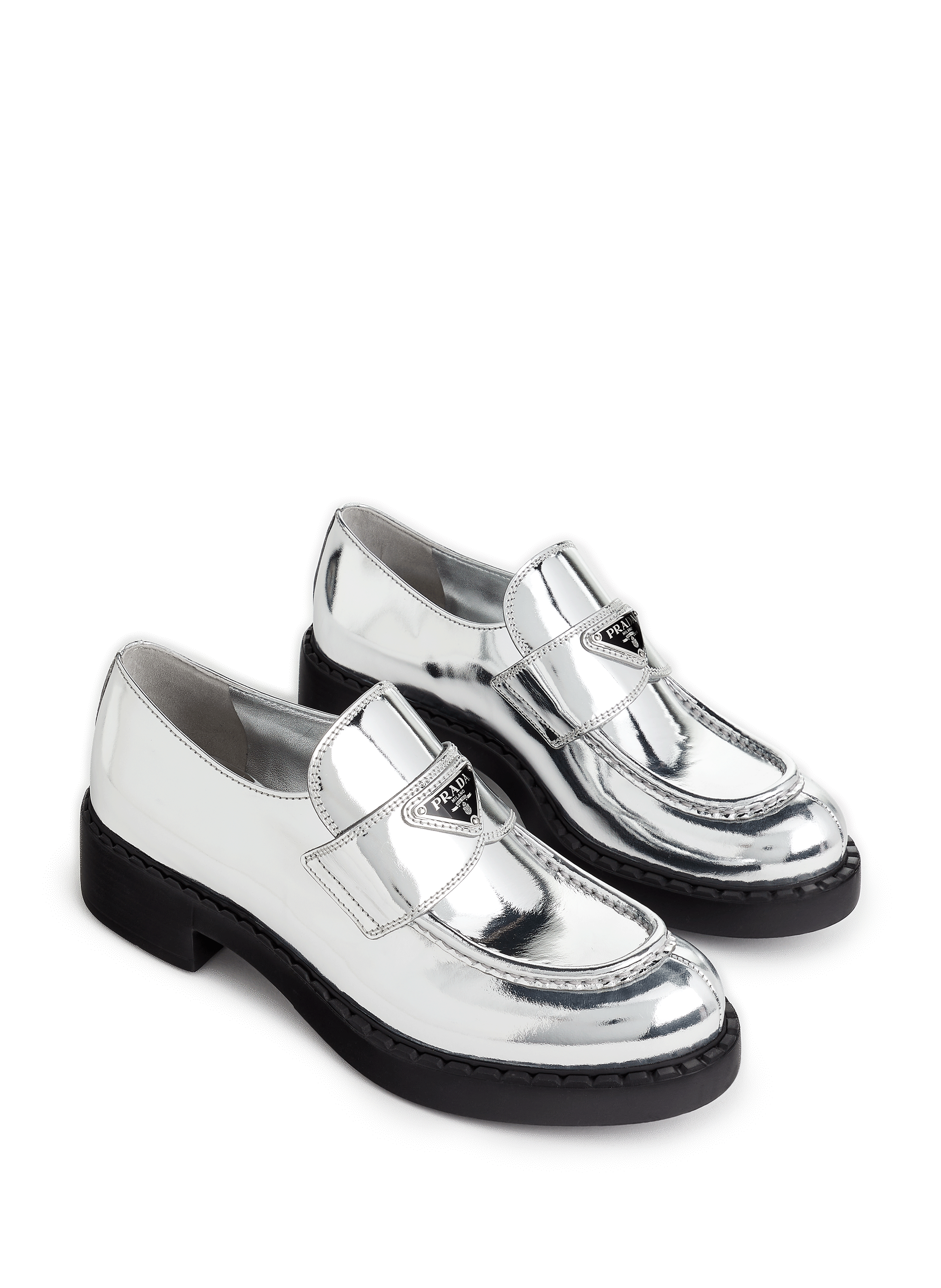 Mocassins en cuir métallisé