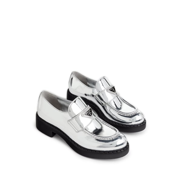 Mocassins en cuir métallisé