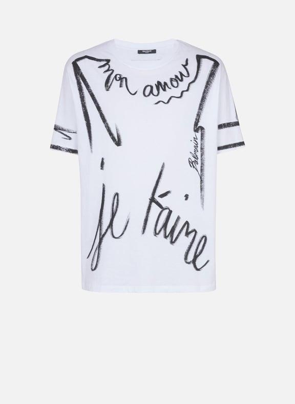 T-shirt imprimé lettre d'amour Blanc by BALMAIN BALMAIN T-shirt imprimé lettre d'amour Blanc