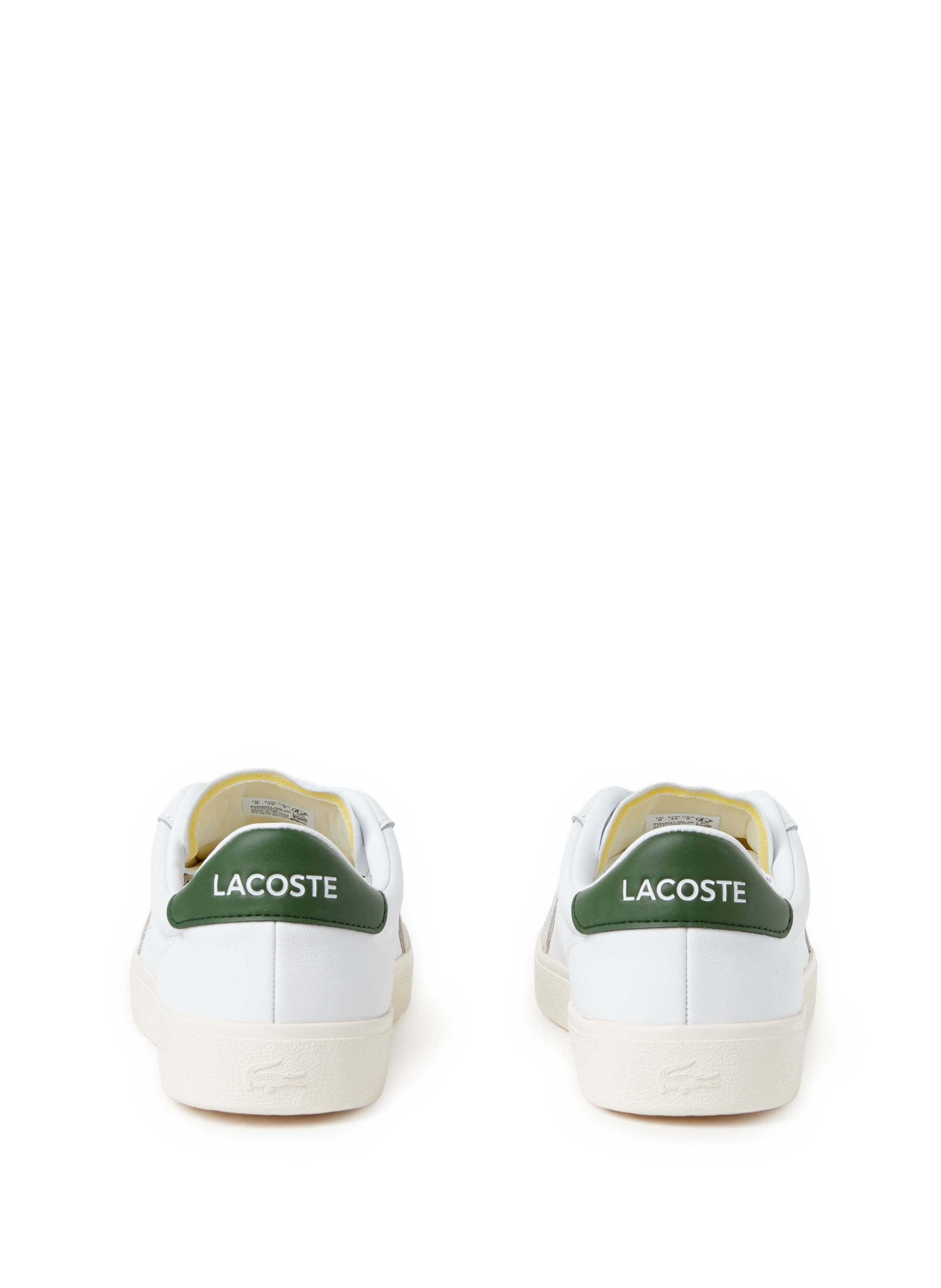 Leather and cotton blend sneakers LACOSTE White