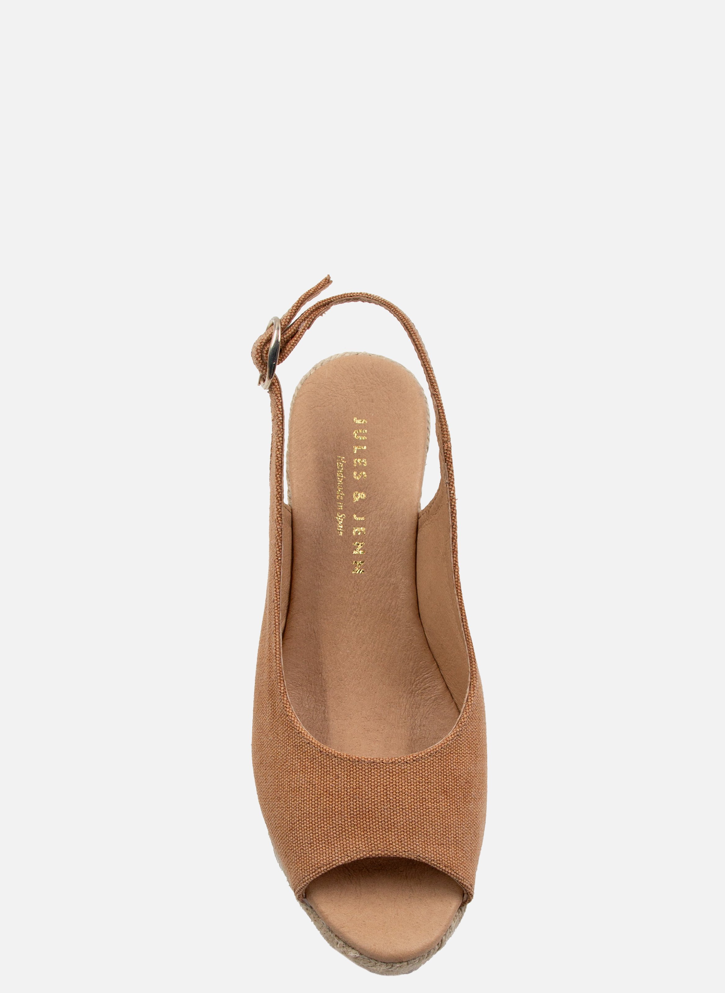 Espadrilles slingback toile recyclée JULES & JENN Marron