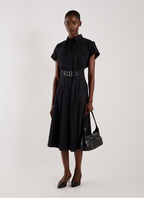 Long flared dress Black by LAUREN LAUREN Long flared dress Black