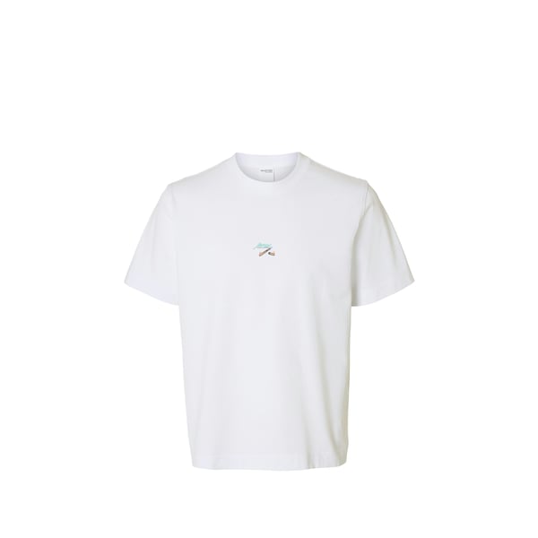 T-shirt droit imprimé en coton biologique Blanc XL Male