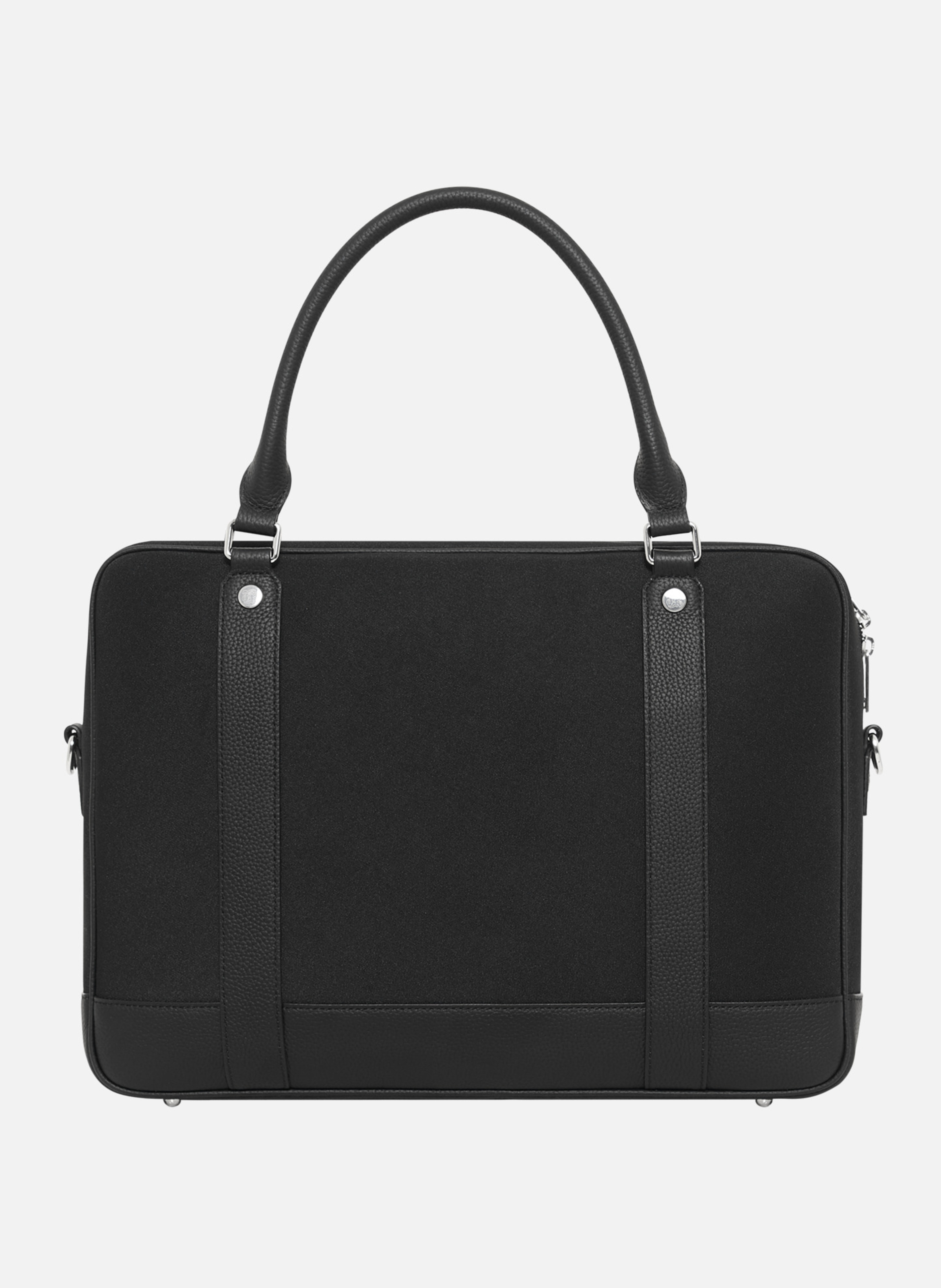 Porte-documents en canvas et cuir grainé THE KOOPLES Noir