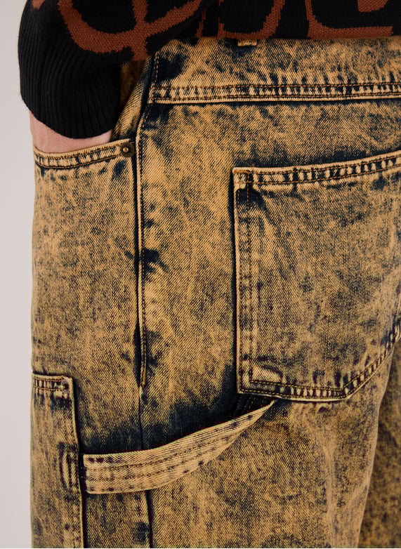 Washed denim trousers in a cotton blend | Brown by HELAS CAPS Washed denim trousers in a cotton blend Brown