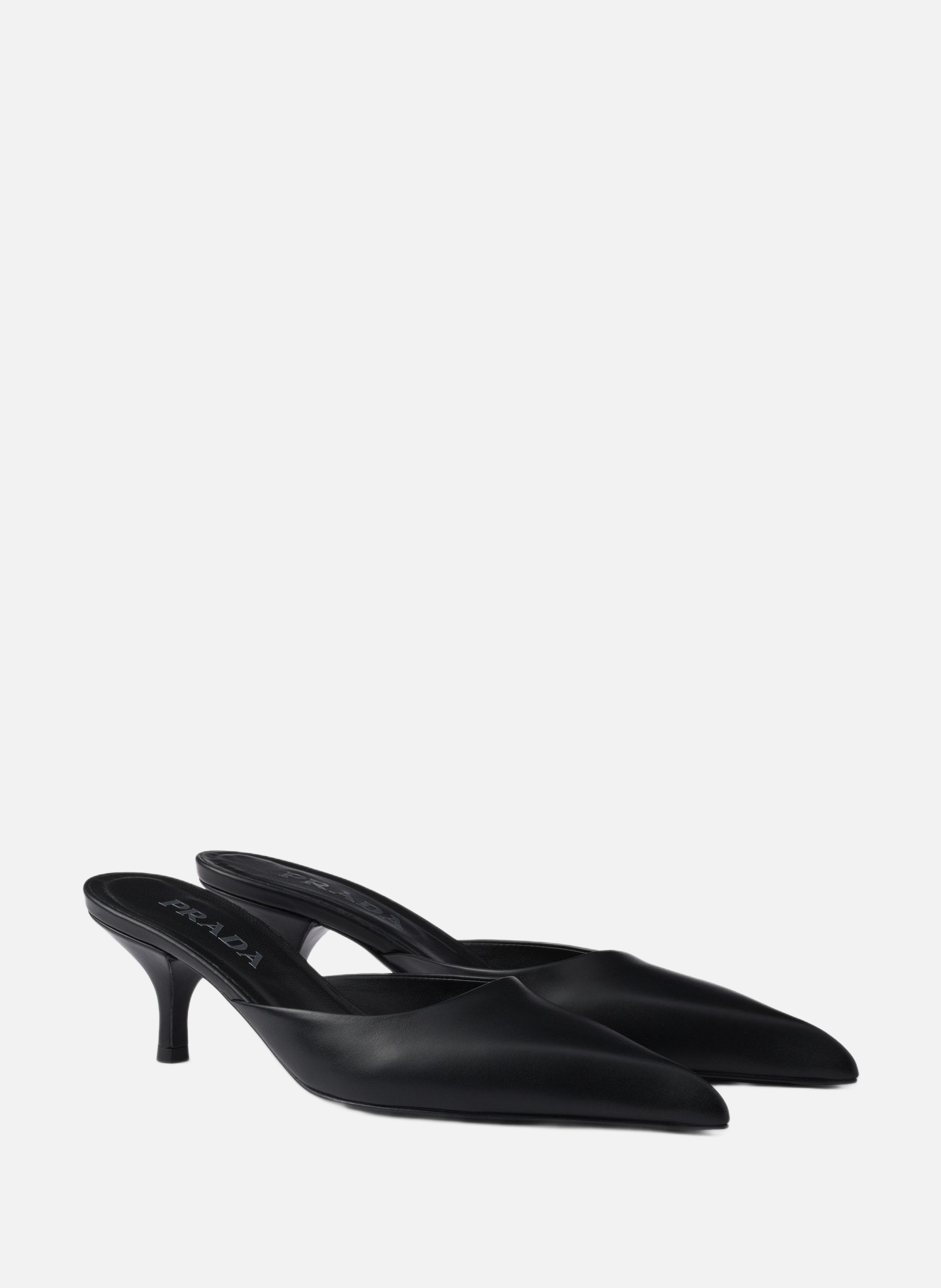 Mules en cuir PRADA Noir
