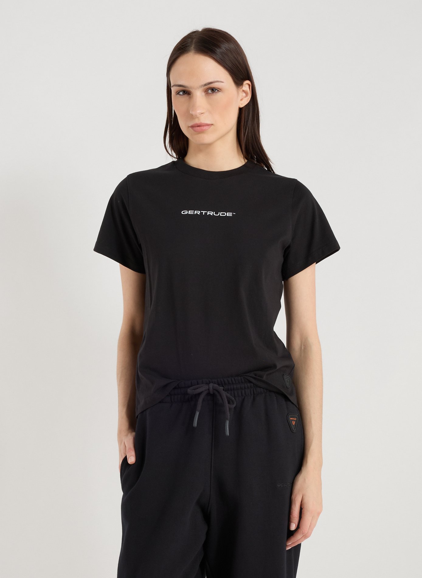 GERTRUDE ET GASTON Cotton round-neck T-shirt Black