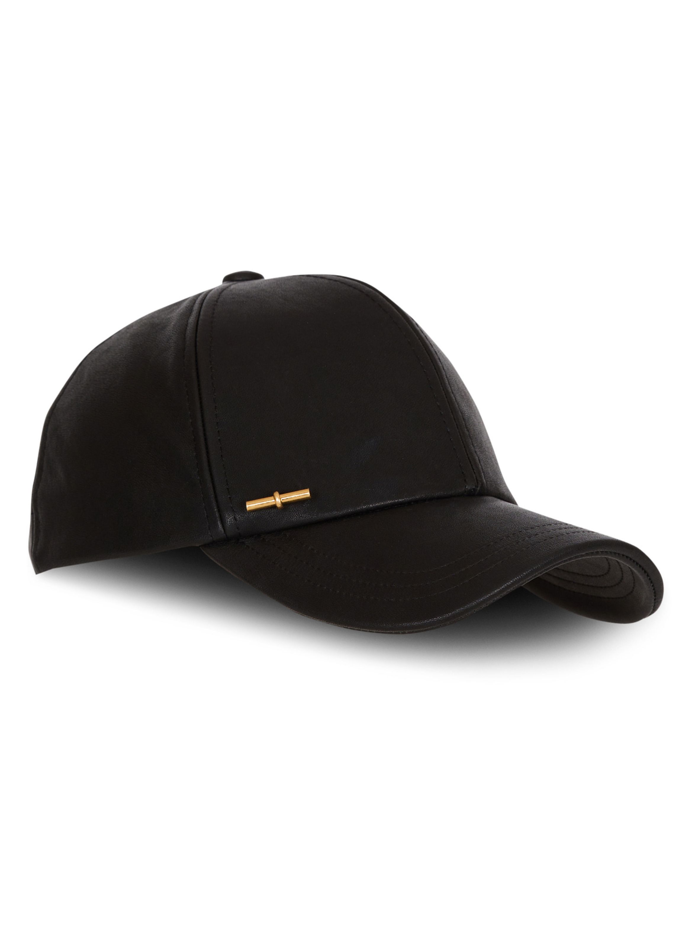 Casquette en cuir d’agneau BALMAIN Noir