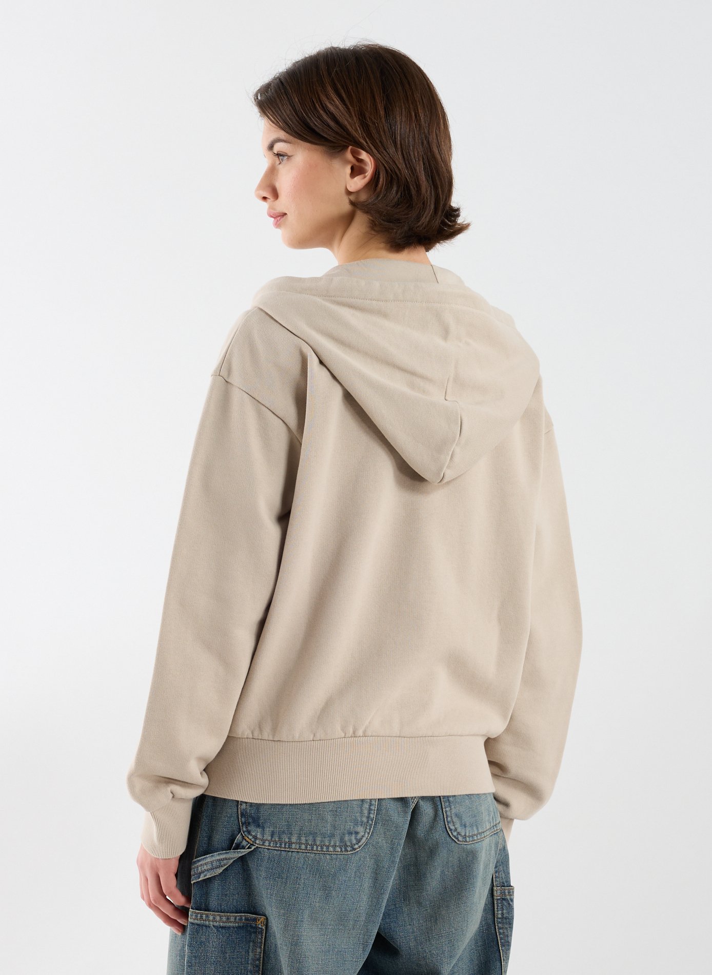 Hooded cotton cardigan CARHARTT WIP Beige
