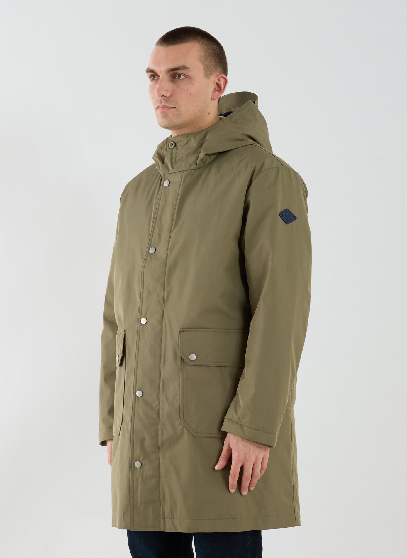 Manteau uni à capuche REPLAY Vert
