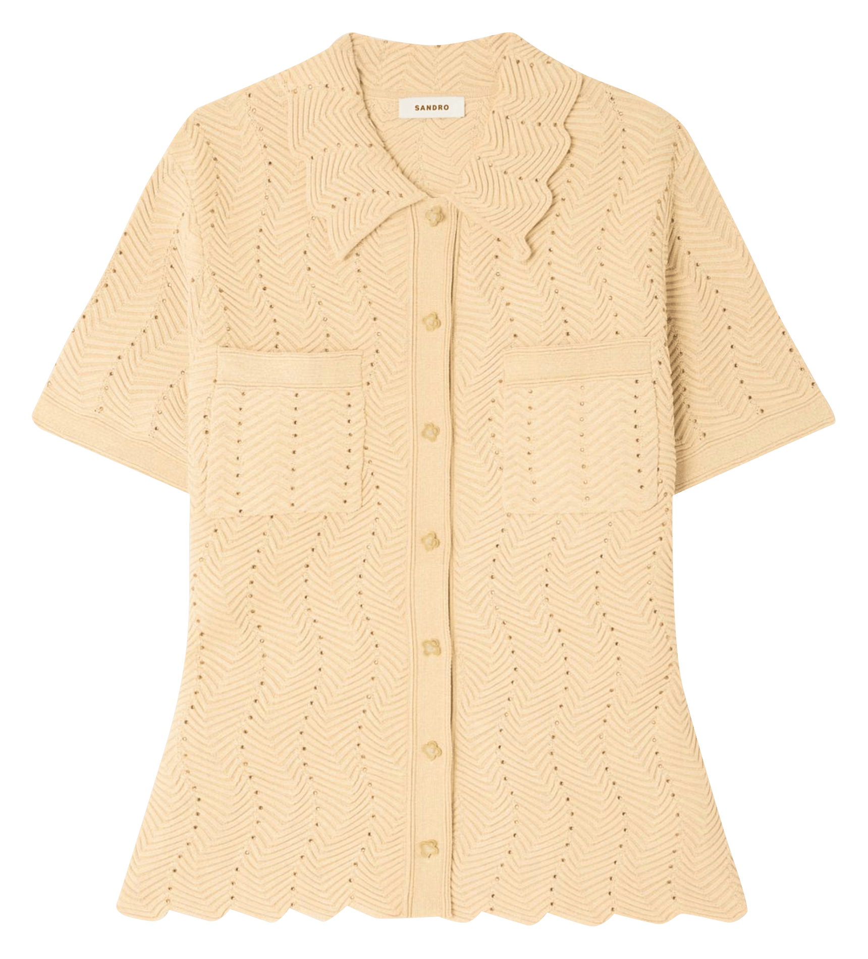 Cardigan col classique SANDRO Doré