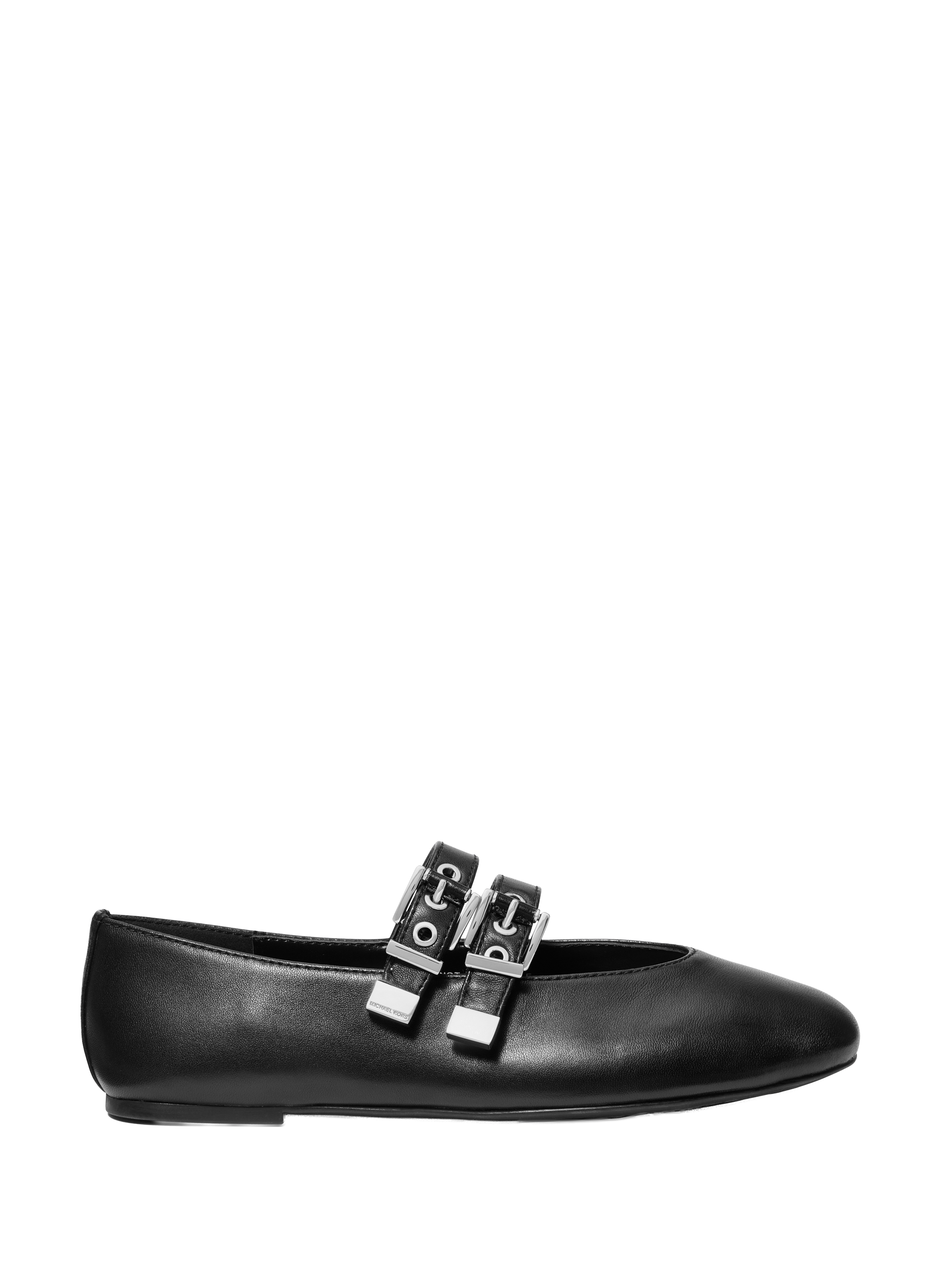 Ballet flats with double buckle in mixed leather MICHAEL KORS Black