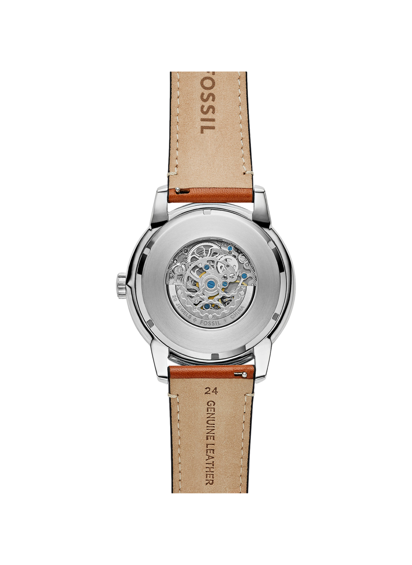 Montre Townsman bracelet en cuir FOSSIL Bleu