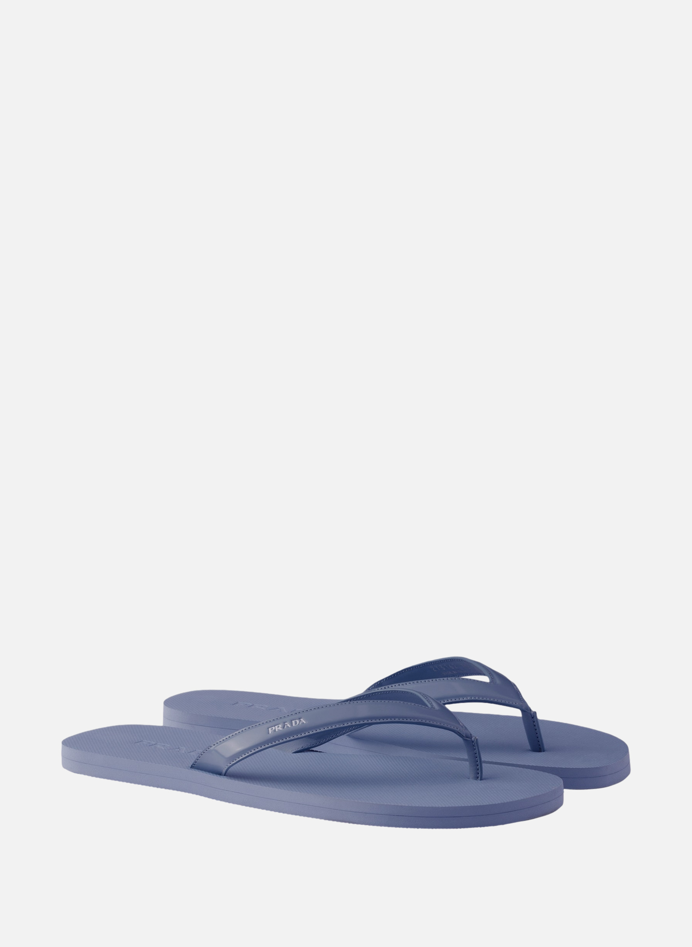 Tongs en cuir brossé PRADA Bleu