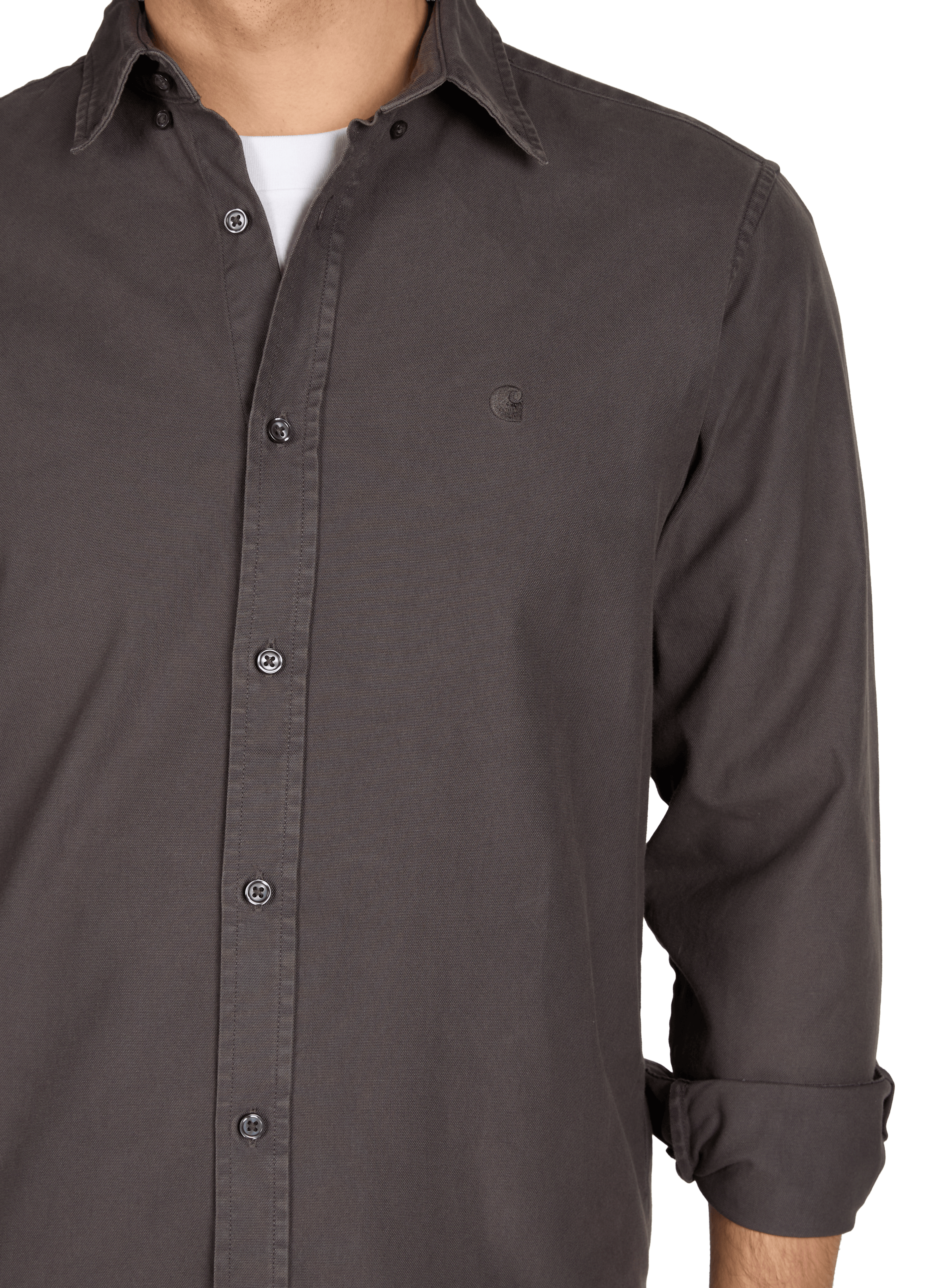 Solid straight cotton shirt CARHARTT WIP Grey