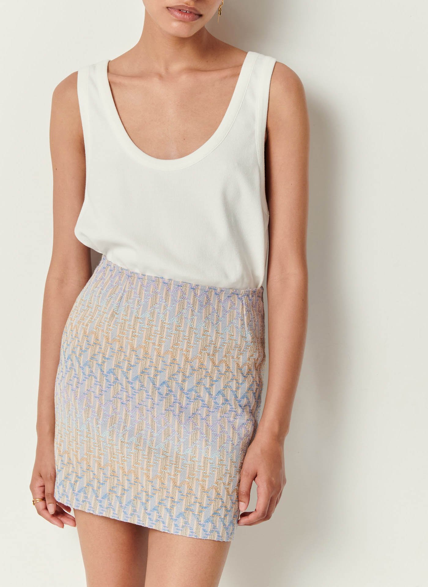 Débardeur col rond en coton mélangé the d SESSUN Blanc