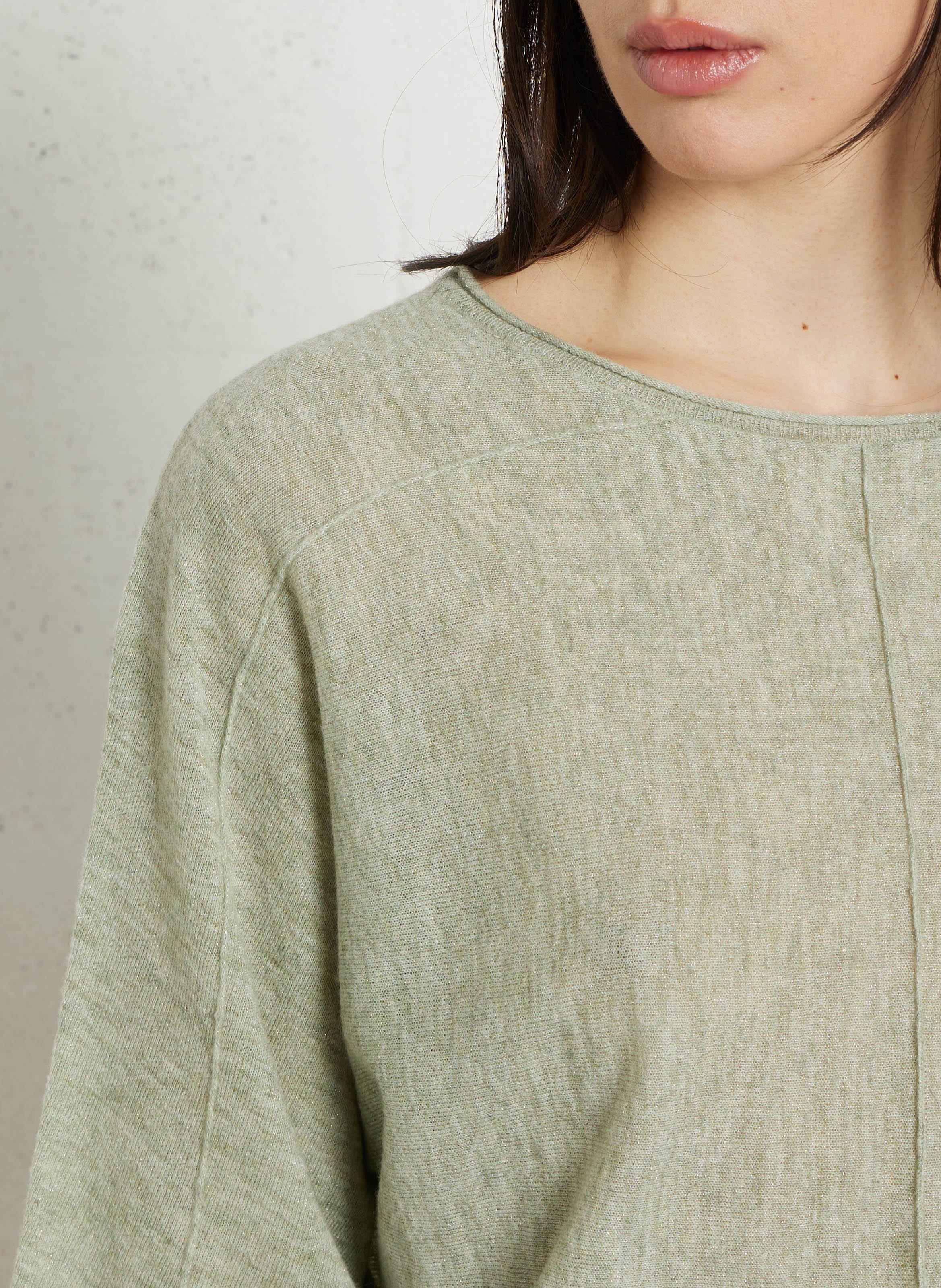 Pull ample col rond métallisé en laine mélangée preston MAISON 123 Vert