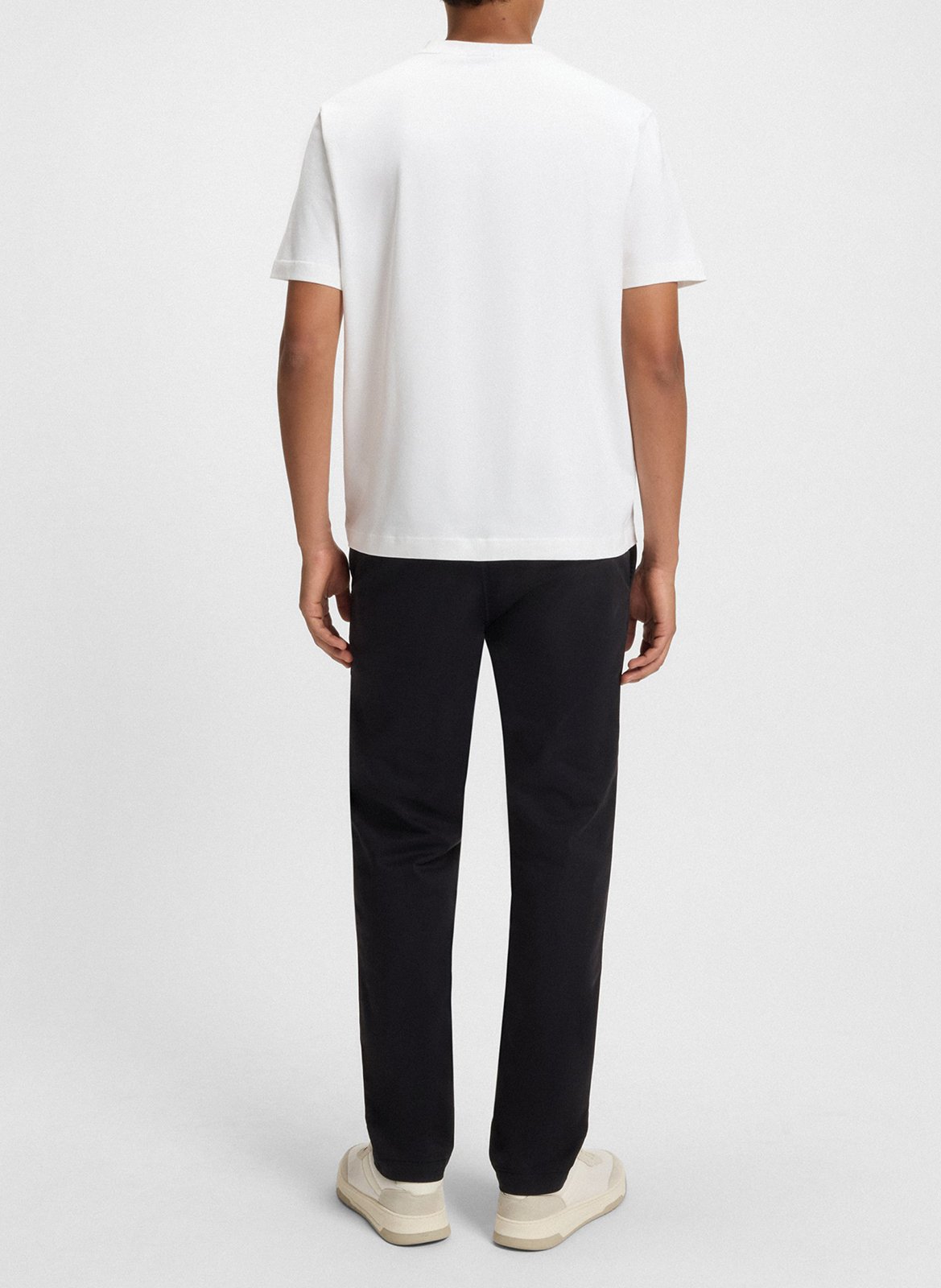 Tee-shirt col rond en coton mélangé BOSS Blanc