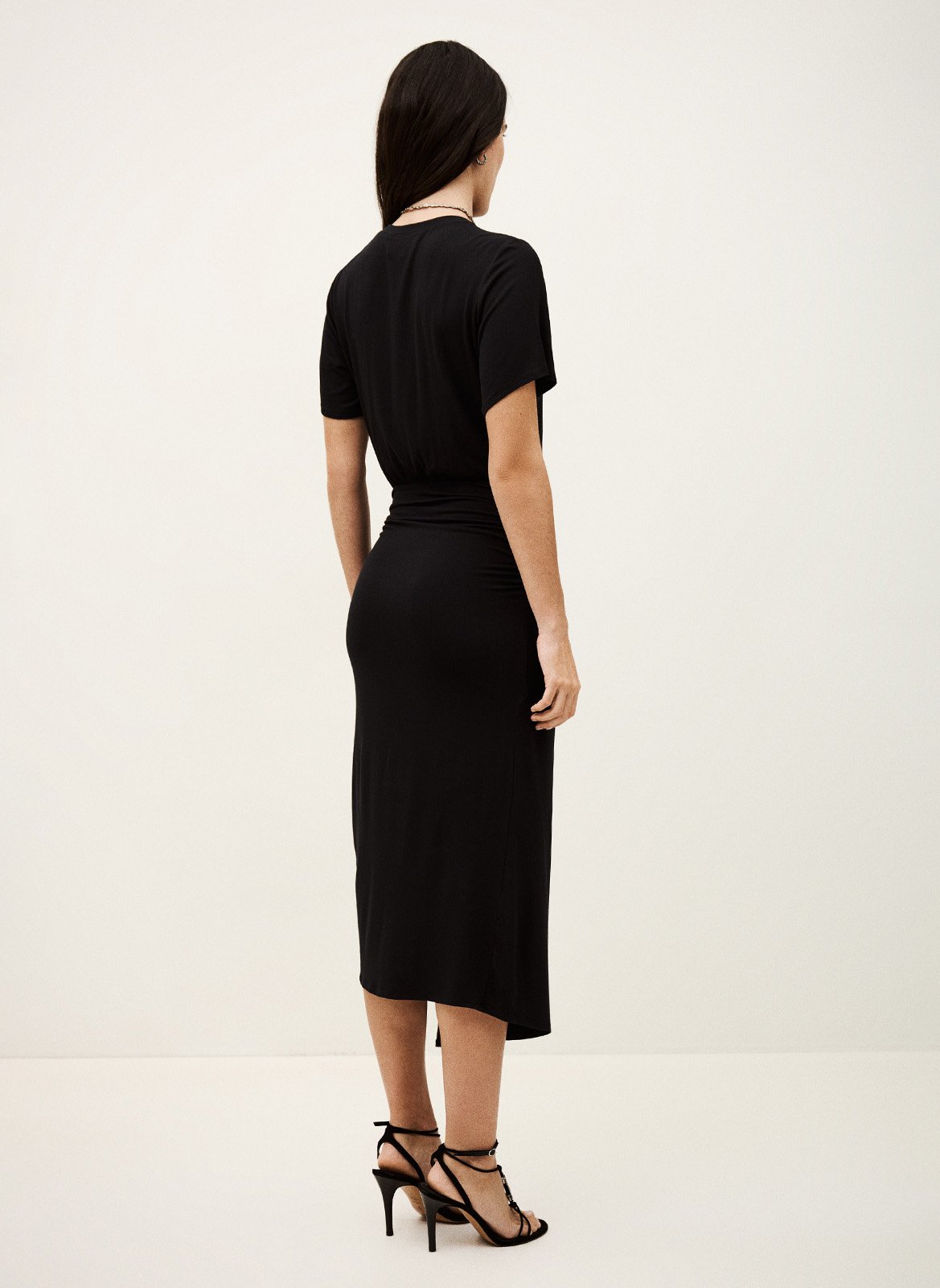 Robe midi ajustée avec drapé unie galtea BA&SH Noir