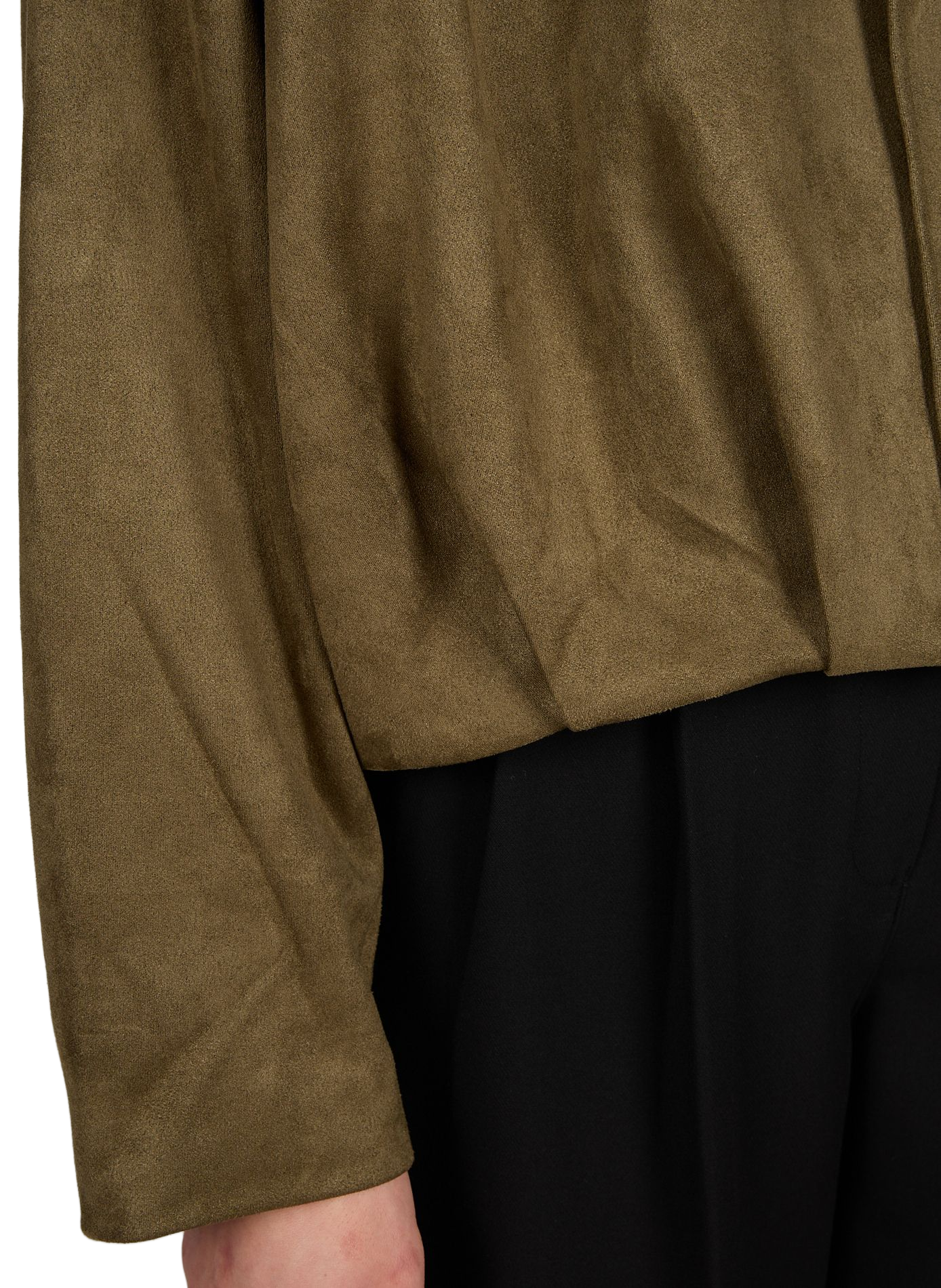 Suede jacket with classic collar VILA Green