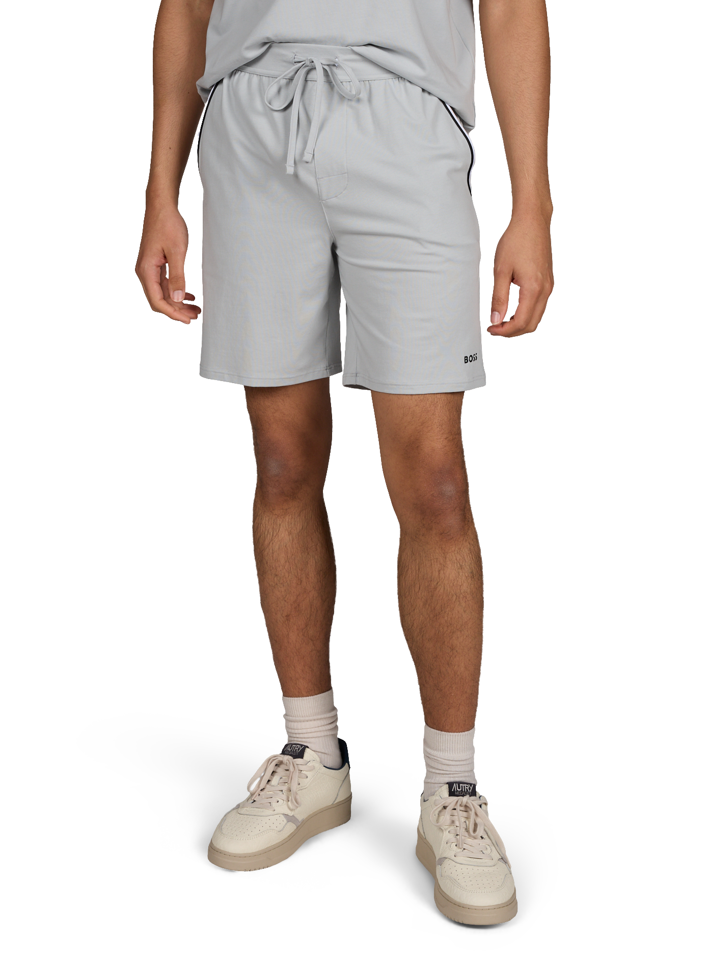Straight cotton blend shorts BOSS Grey