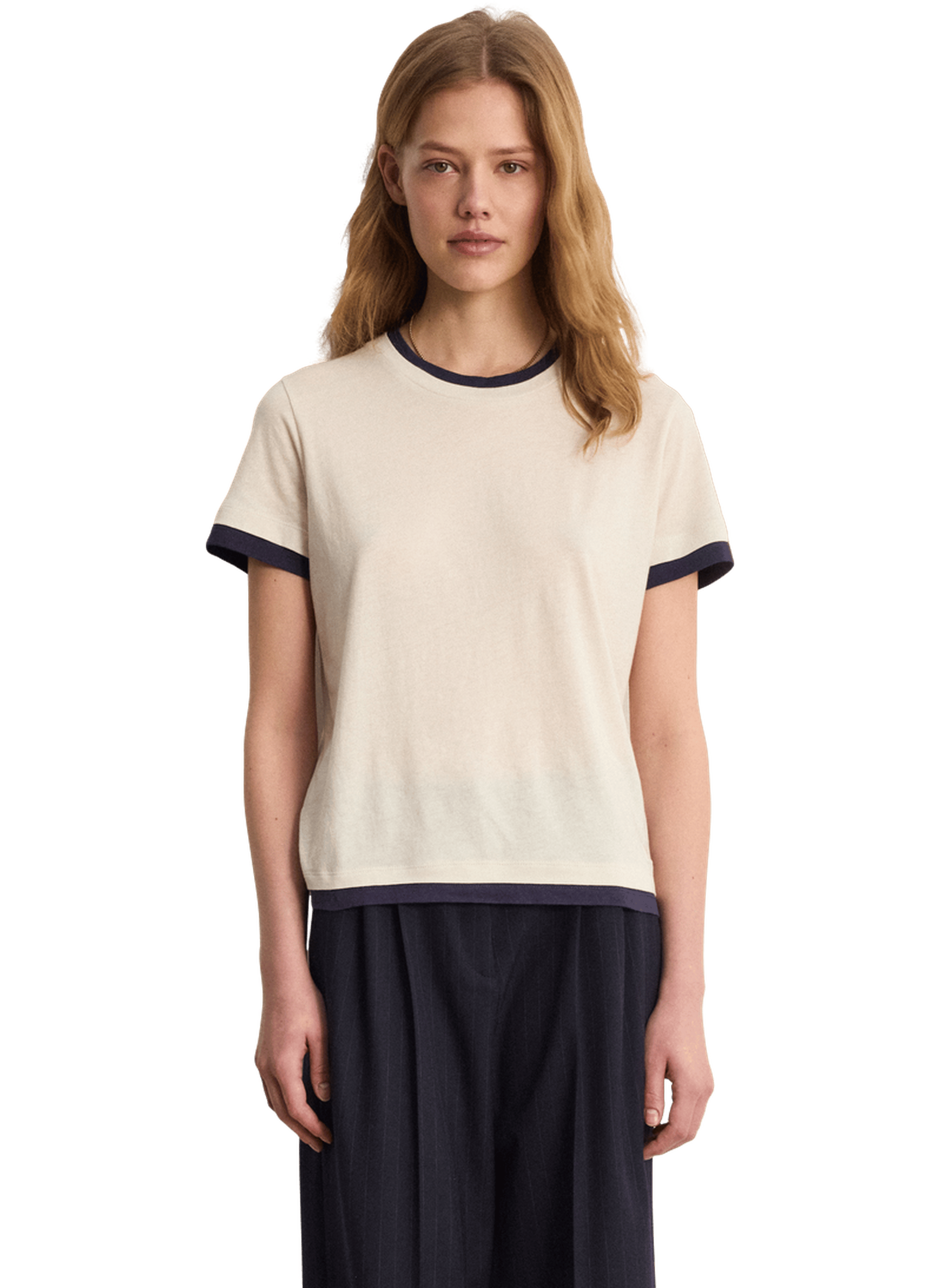 T-shirt en coton et modal -  tinaia PABLO Blanc