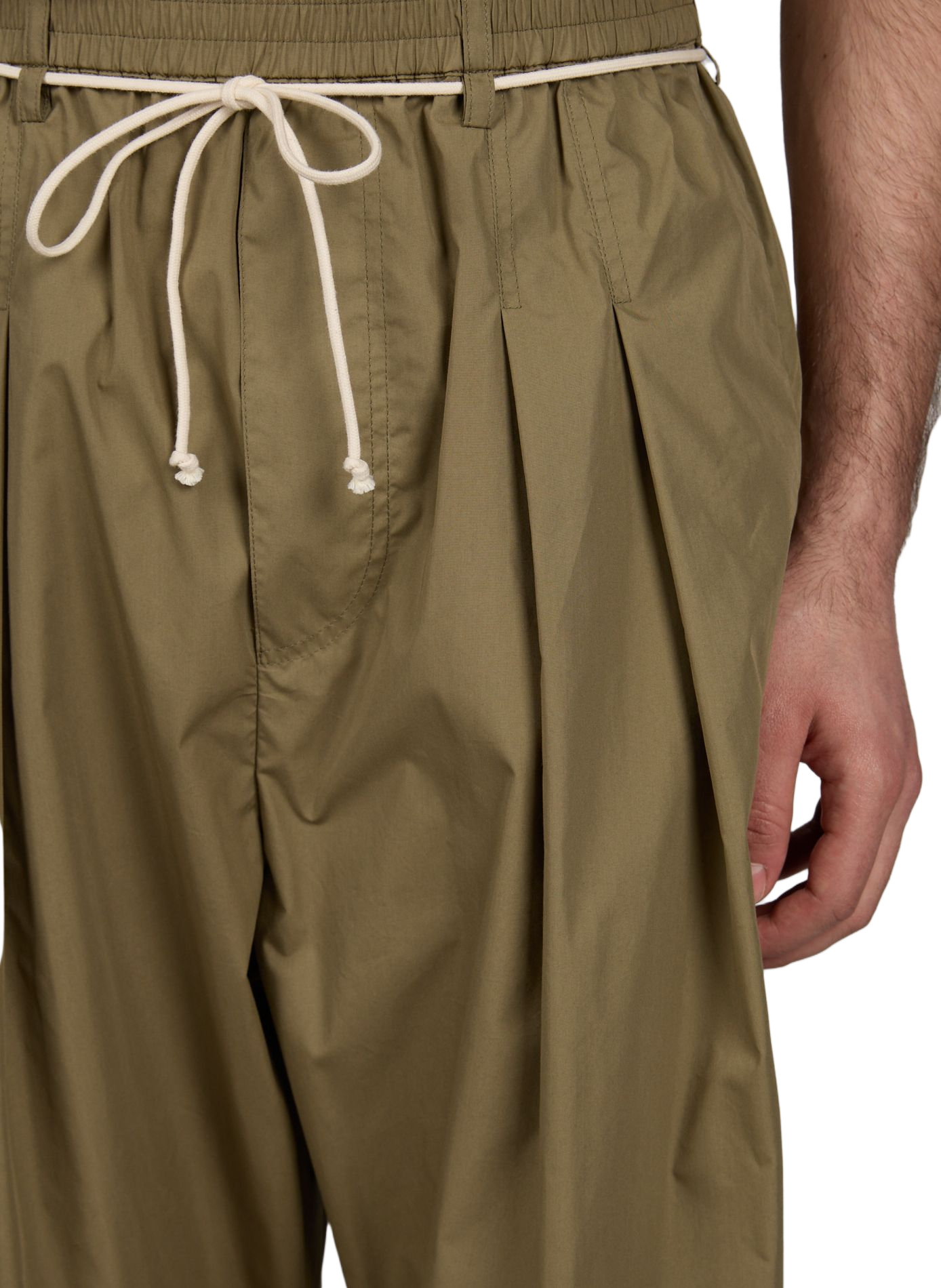 Solid color mixed cotton pants MORDECAI Khaki