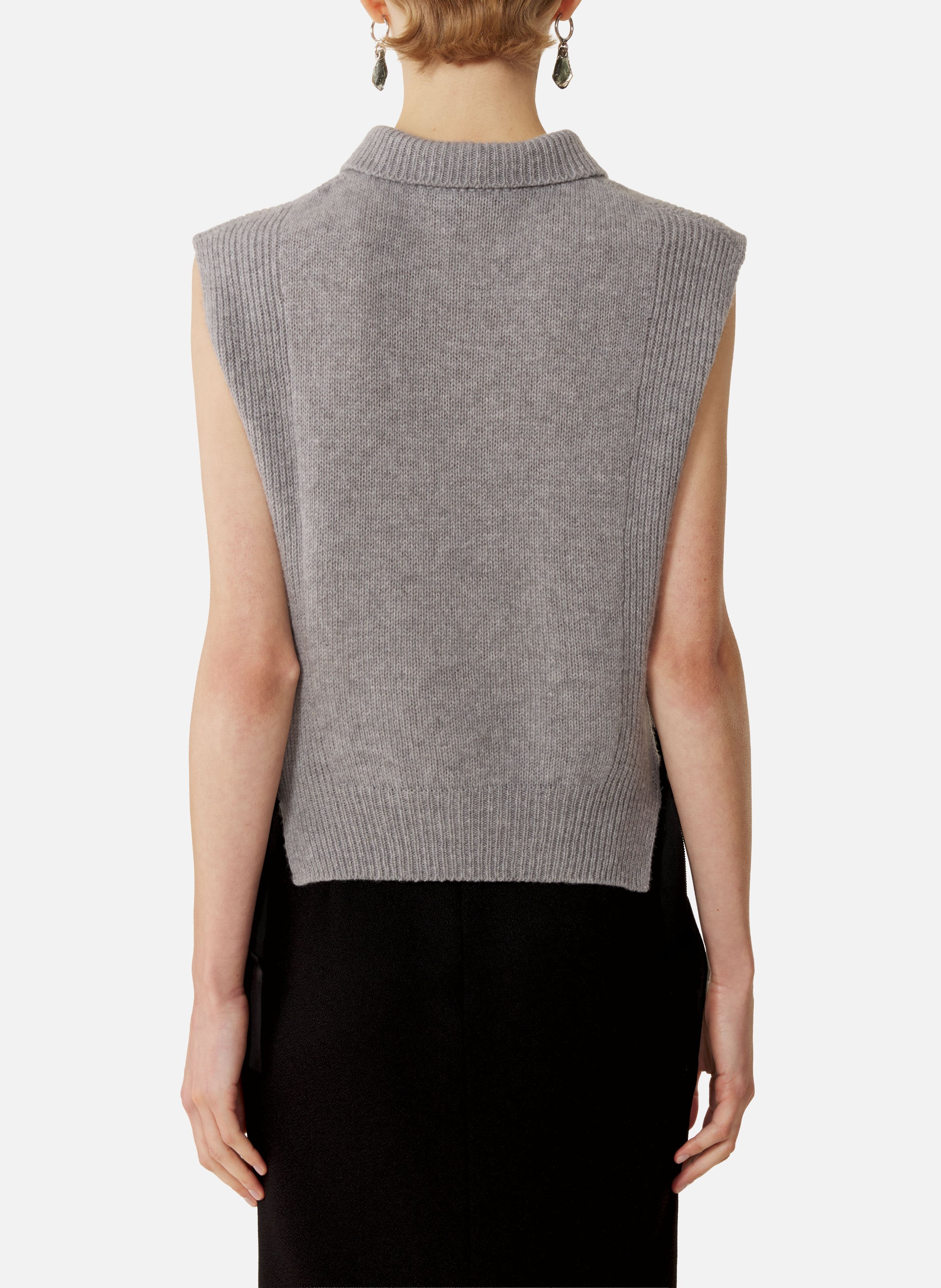 Pull sans manches en cachemire LANVIN Noir