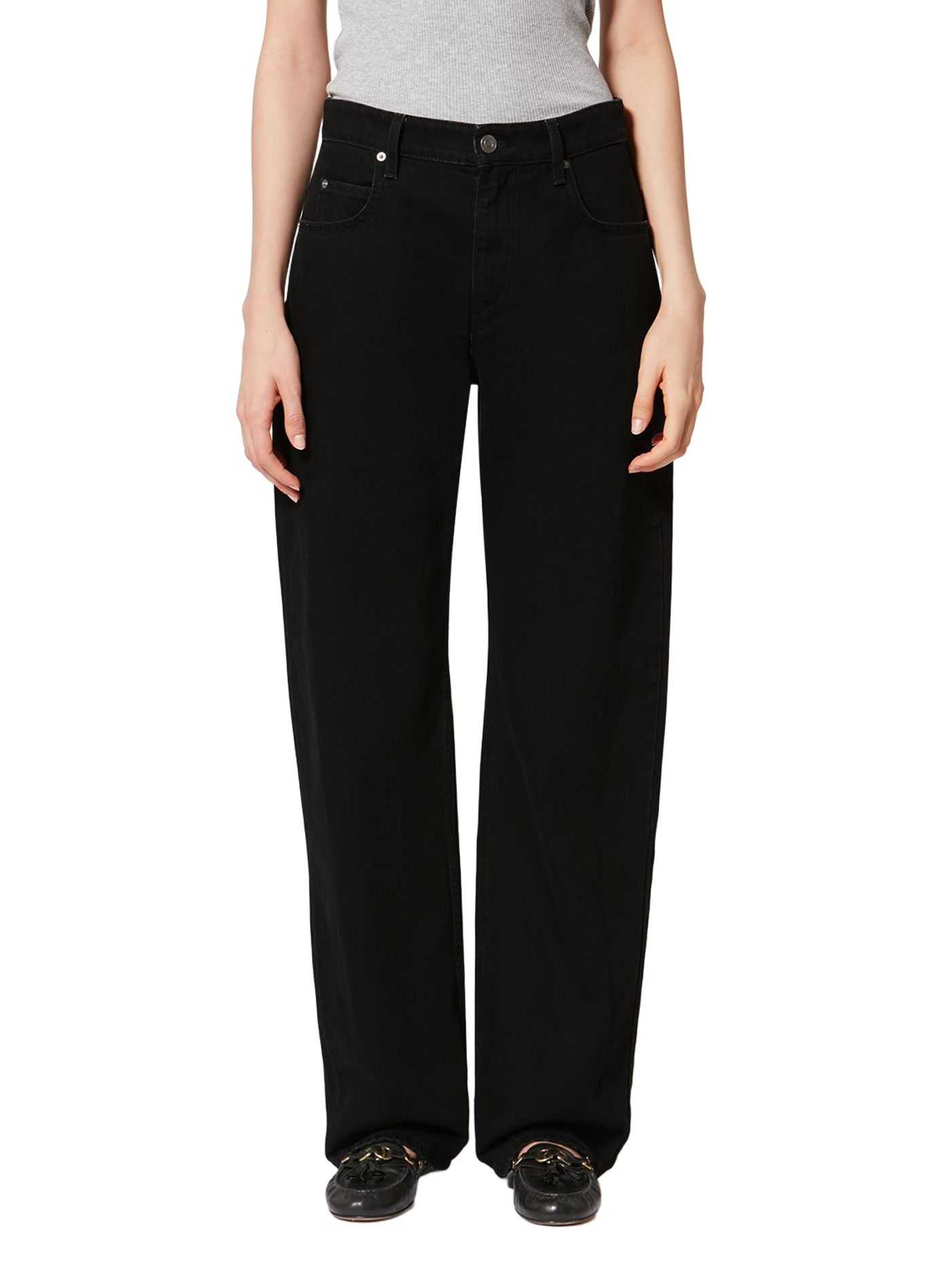 Straight leg Dromie jeans in cotton denim ISABEL MARANT Black