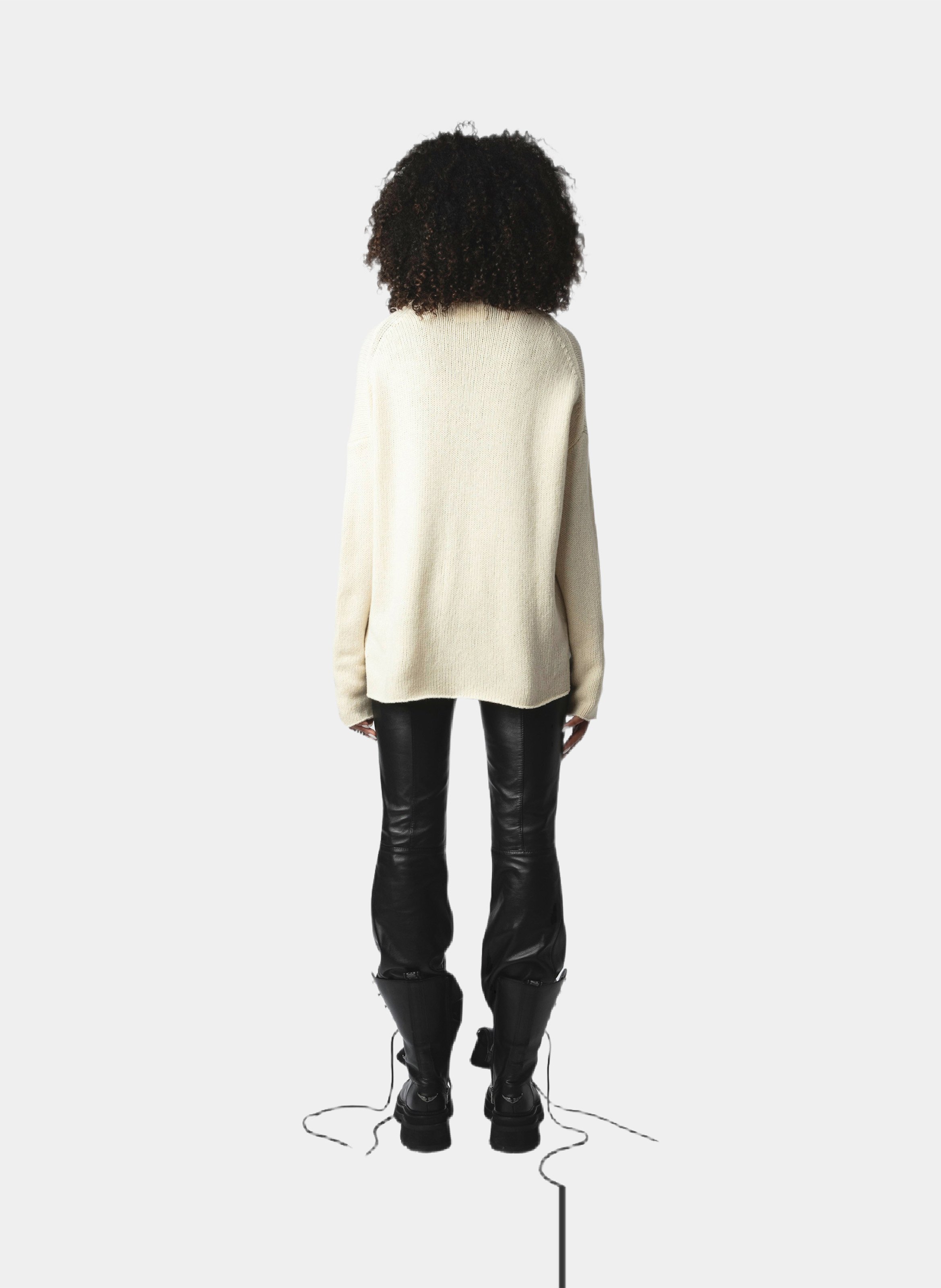 Pull col montant ample en laine almy ZADIG&VOLTAIRE Beige