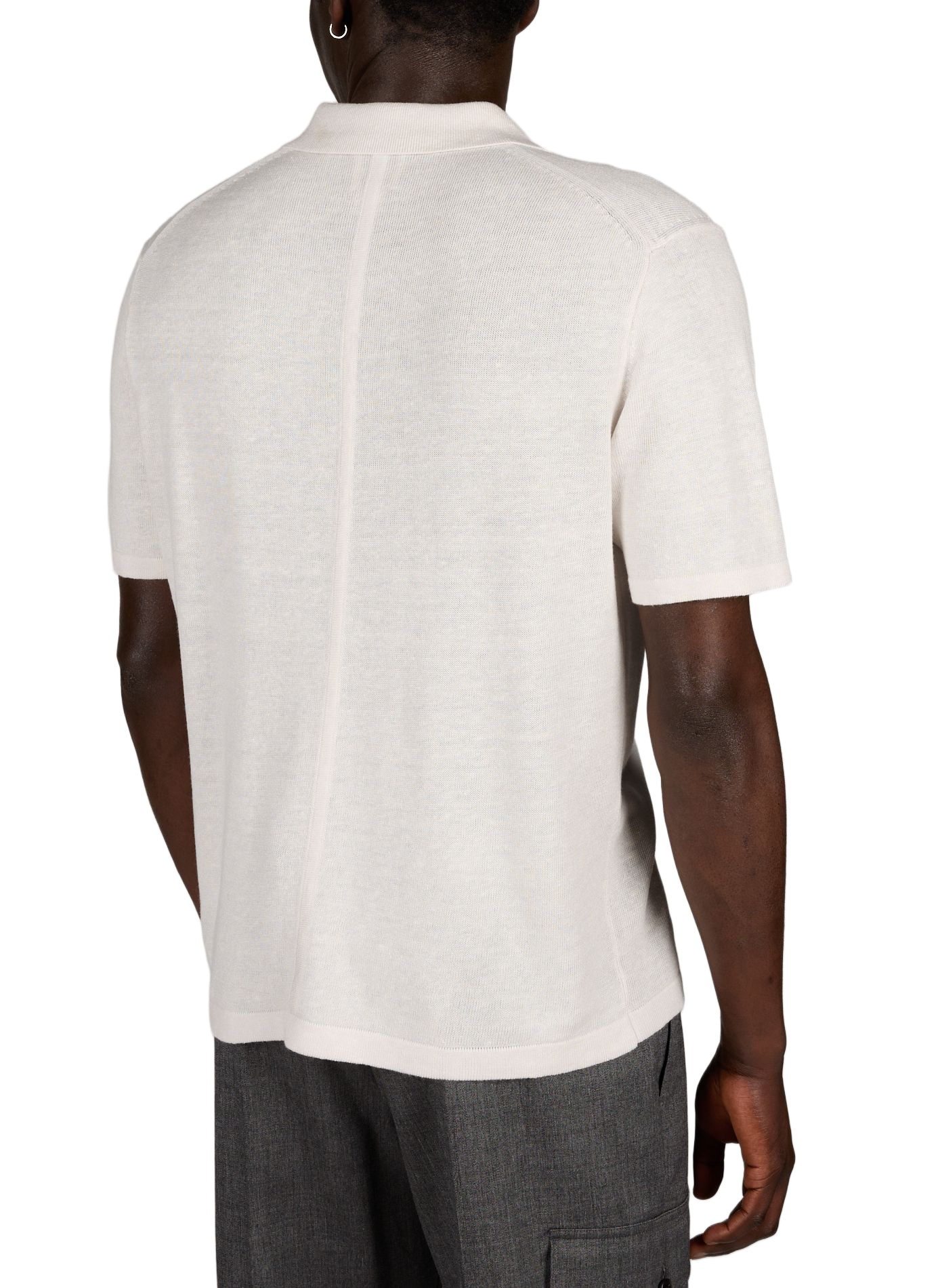 Straight Fit Short Sleeve Linen Blend Polo CALVIN KLEIN Beige