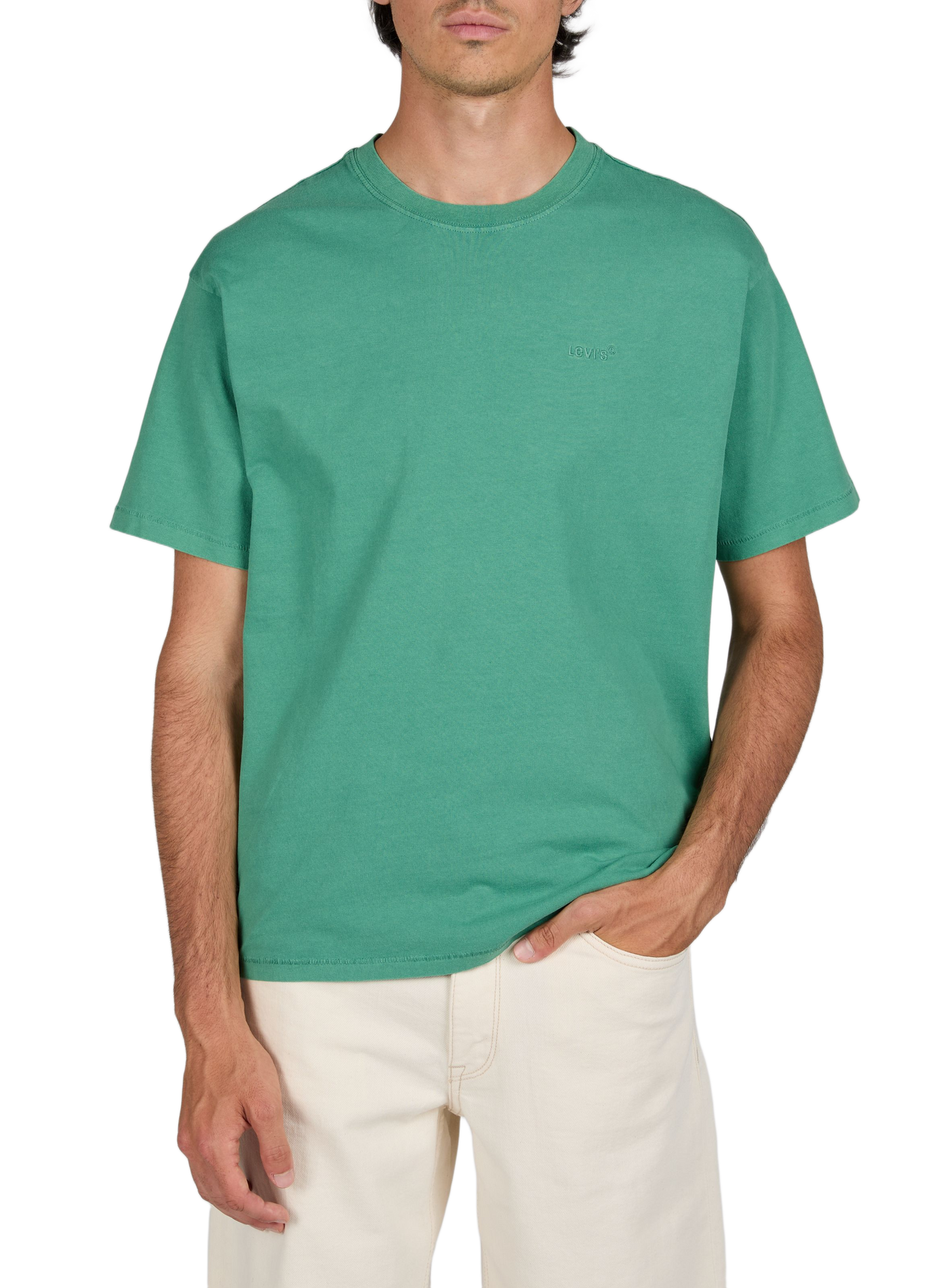 Round neck cotton t-shirt LEVI'S Green