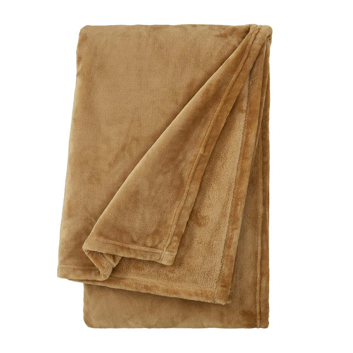 Plaid en polaire, castor DESFORGES Marron