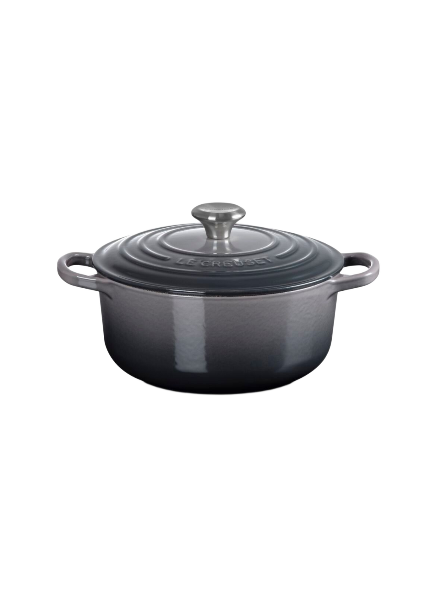 Runde emaillierte Gusseisen-Cocotte LE CREUSET Grau