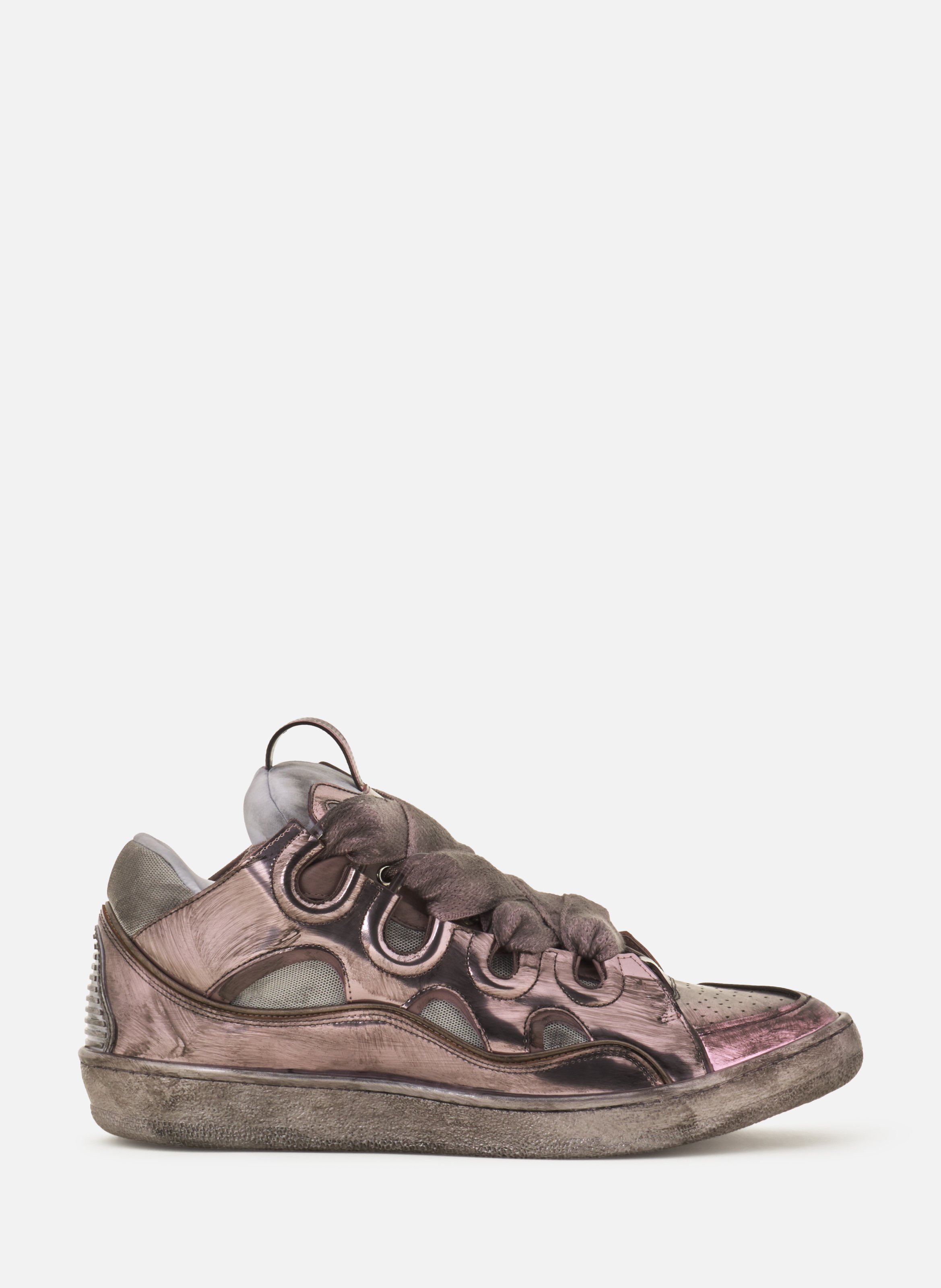 Sneakers curb en tissu technique metallise LANVIN Rose