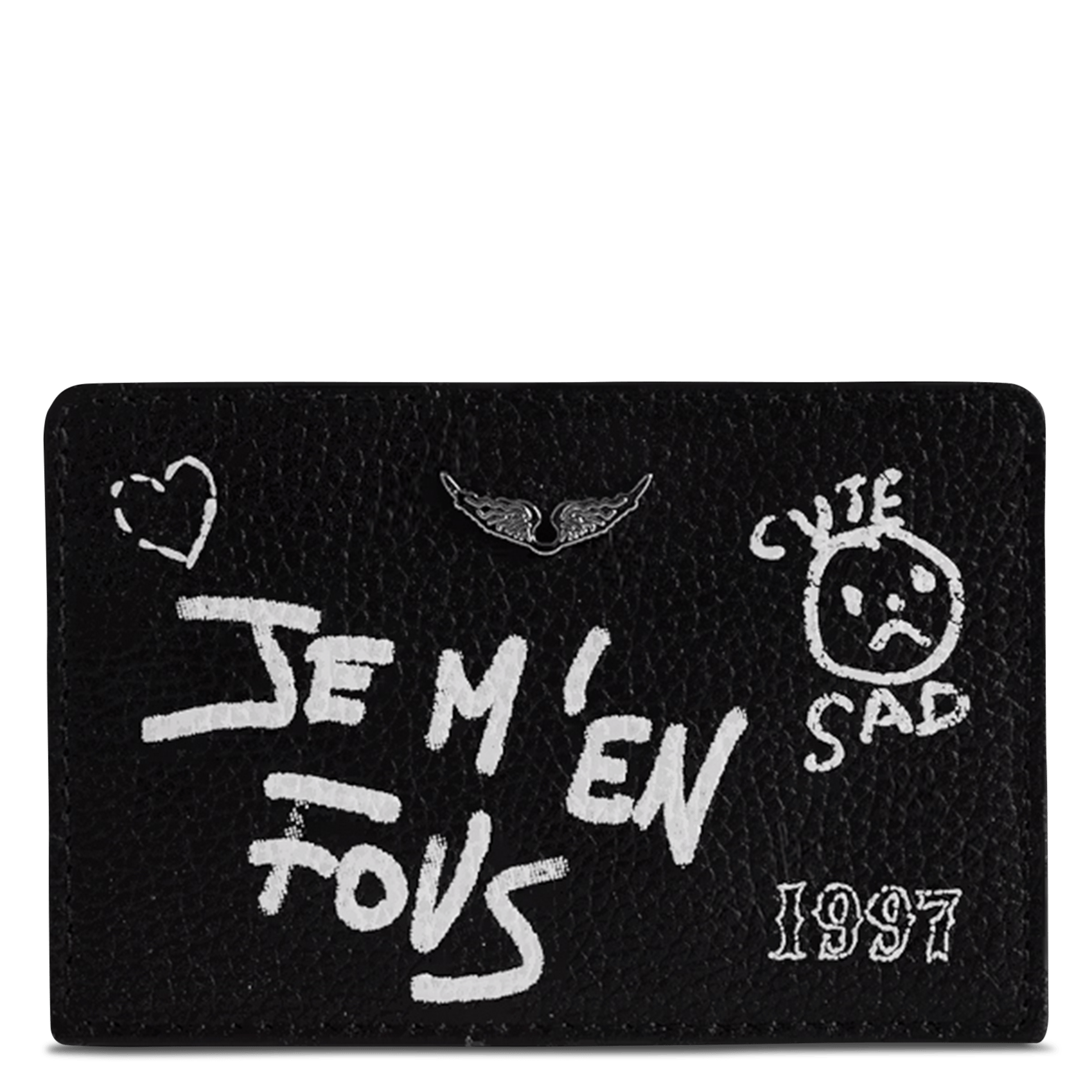 Porte-cartes en cuir imprimé zv pass ZADIG&VOLTAIRE Noir