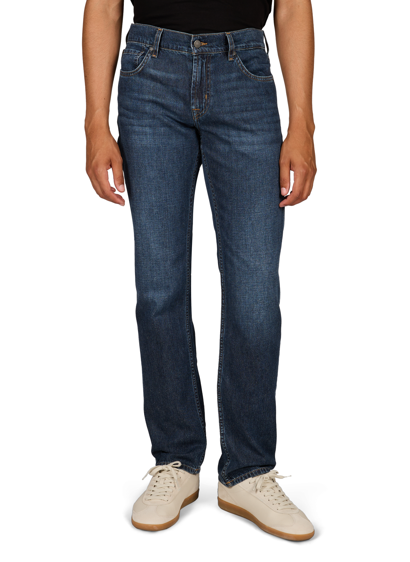 Straight leg jeans in cotton and silk 7 FOR ALL MANKIND Blue