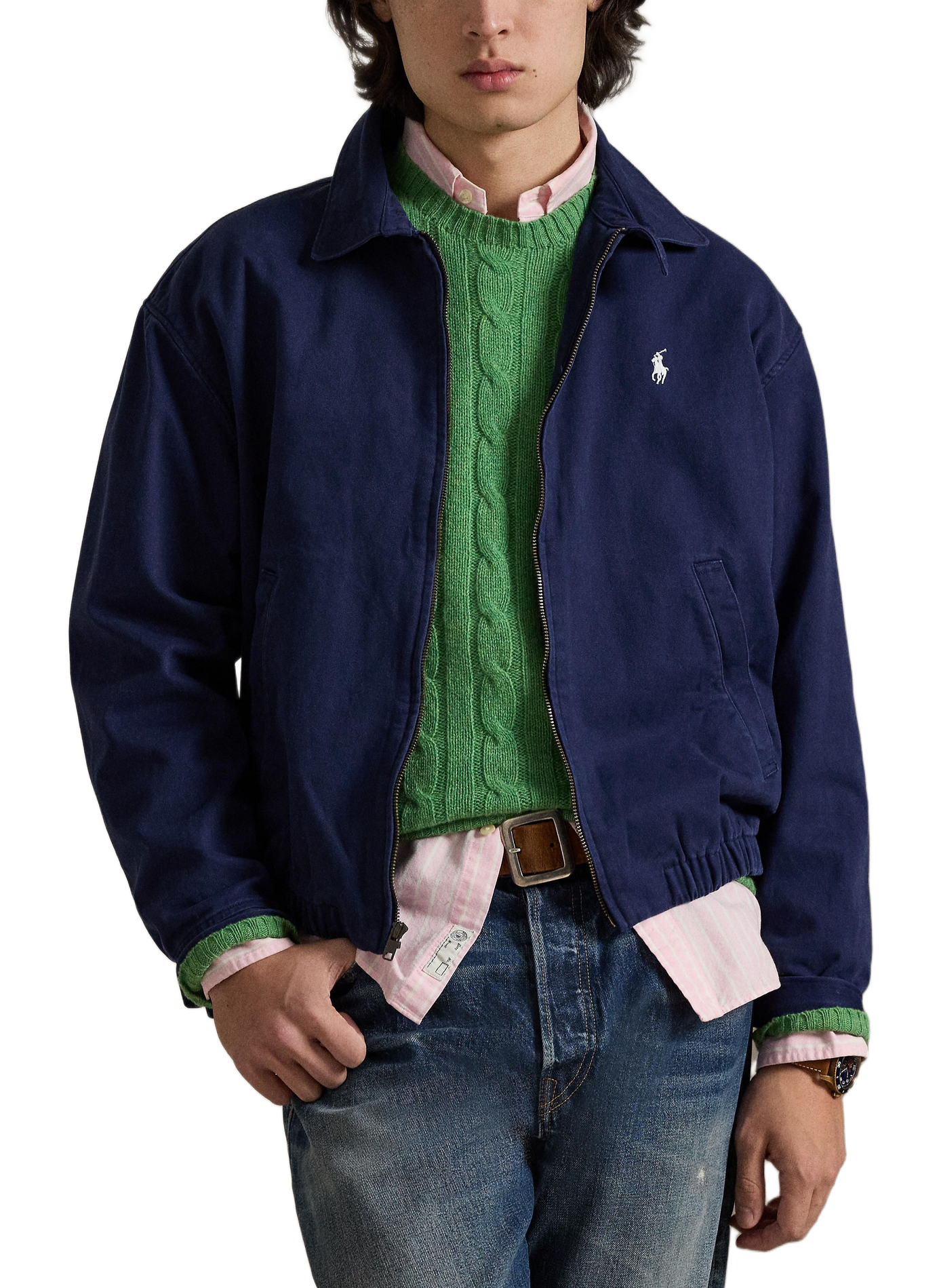 Straight classic collar cotton jacket POLO RALPH LAUREN Blue