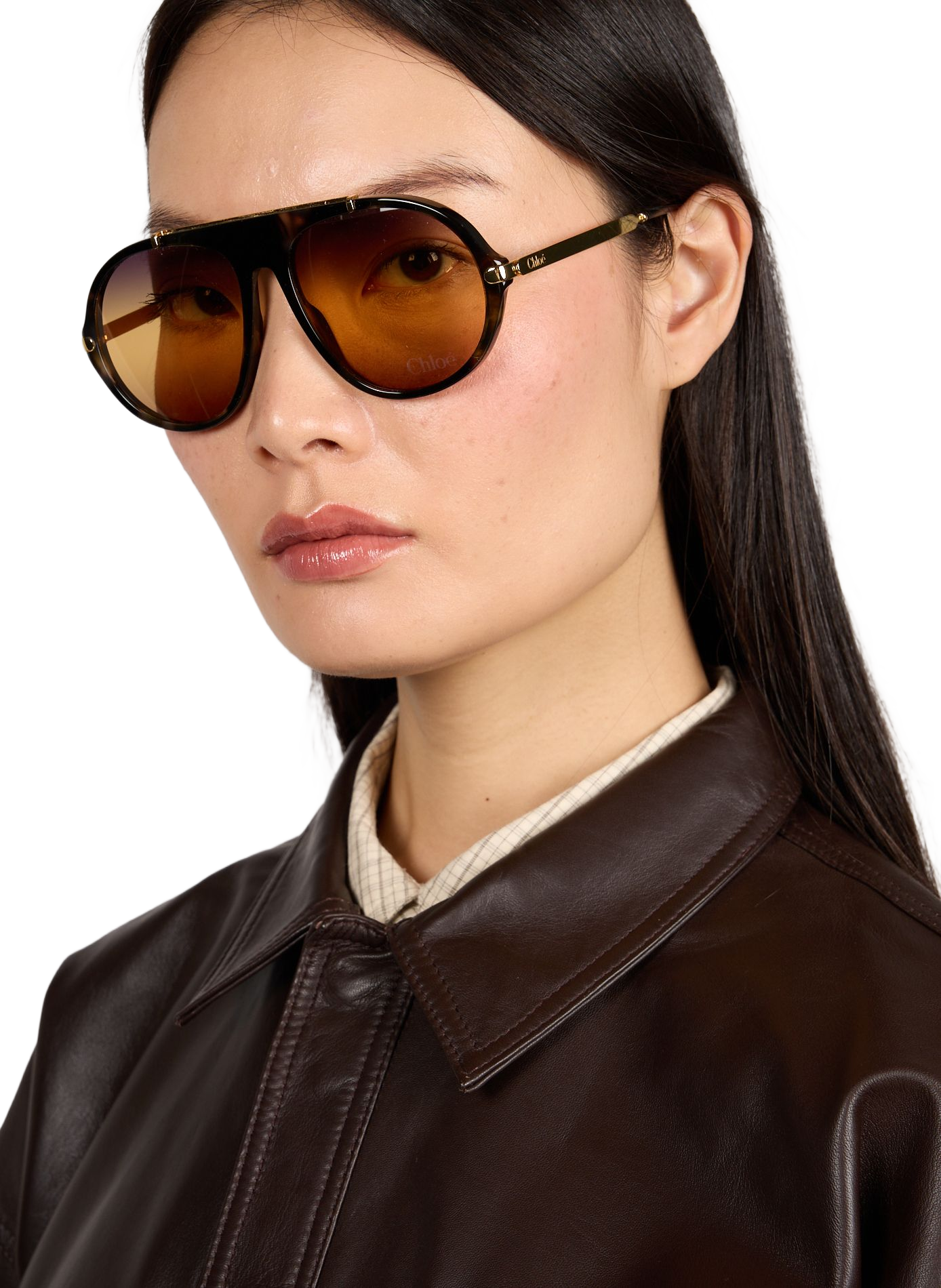 Lunettes de soleil aviateur en acétate CHLOÉ Jaune