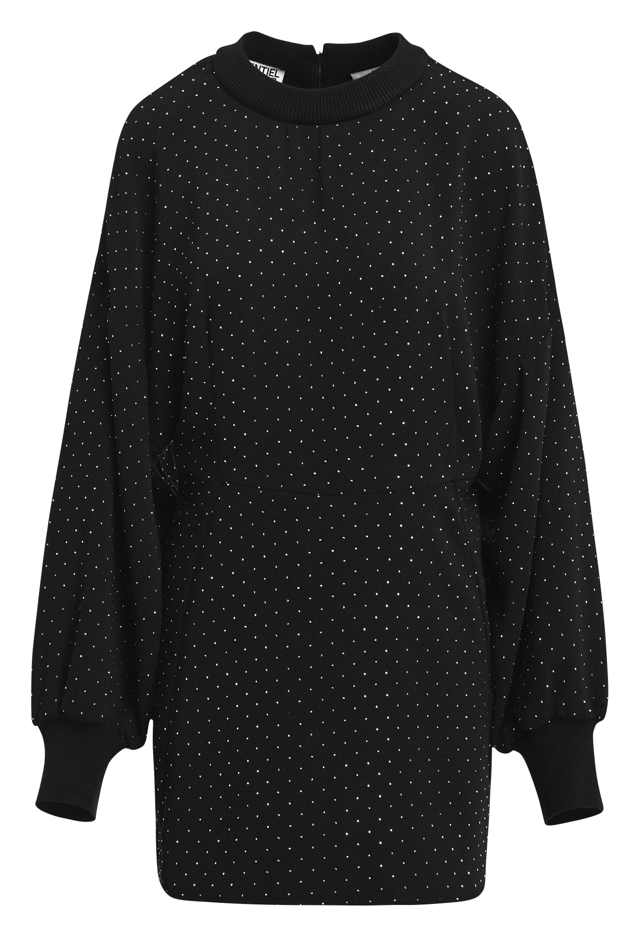 Robe courte cintrée à strass kathleen ESSENTIEL ANTWERP Noir