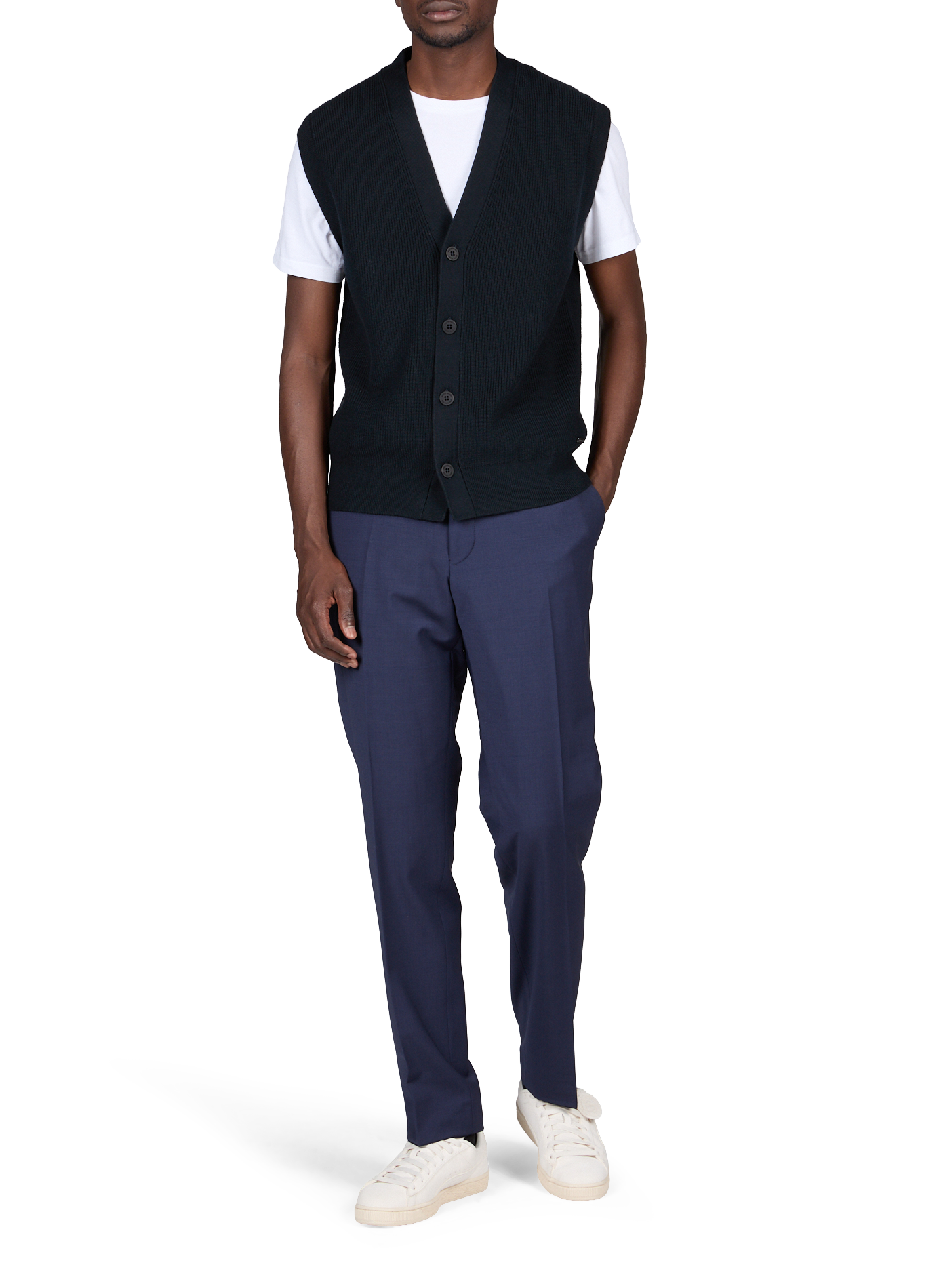 Solid wool-blend pants | Blue PIERRE CARDIN Men