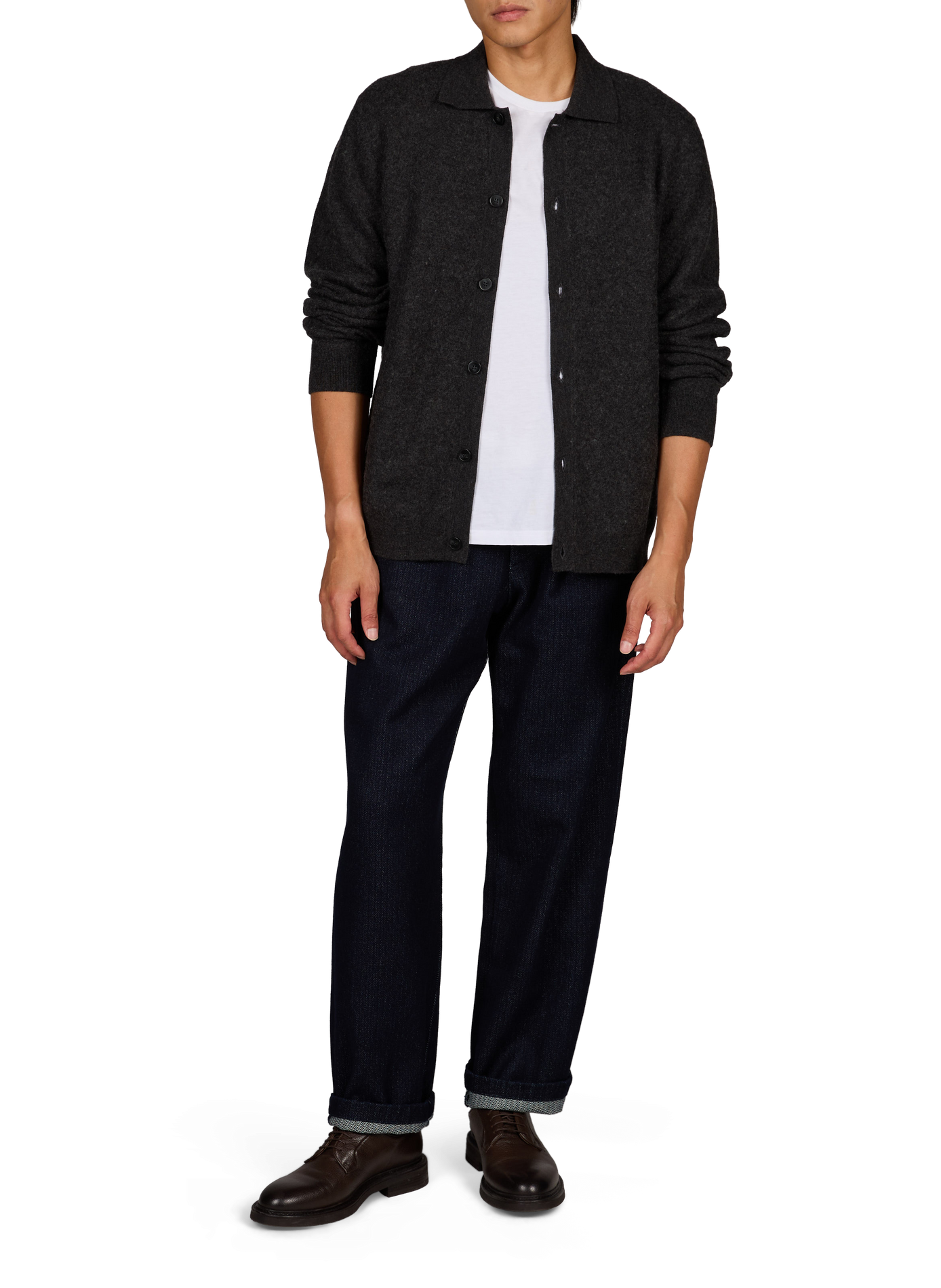 Einfarbiger Woll-Cardigan SAMSOE SAMSOE Grau