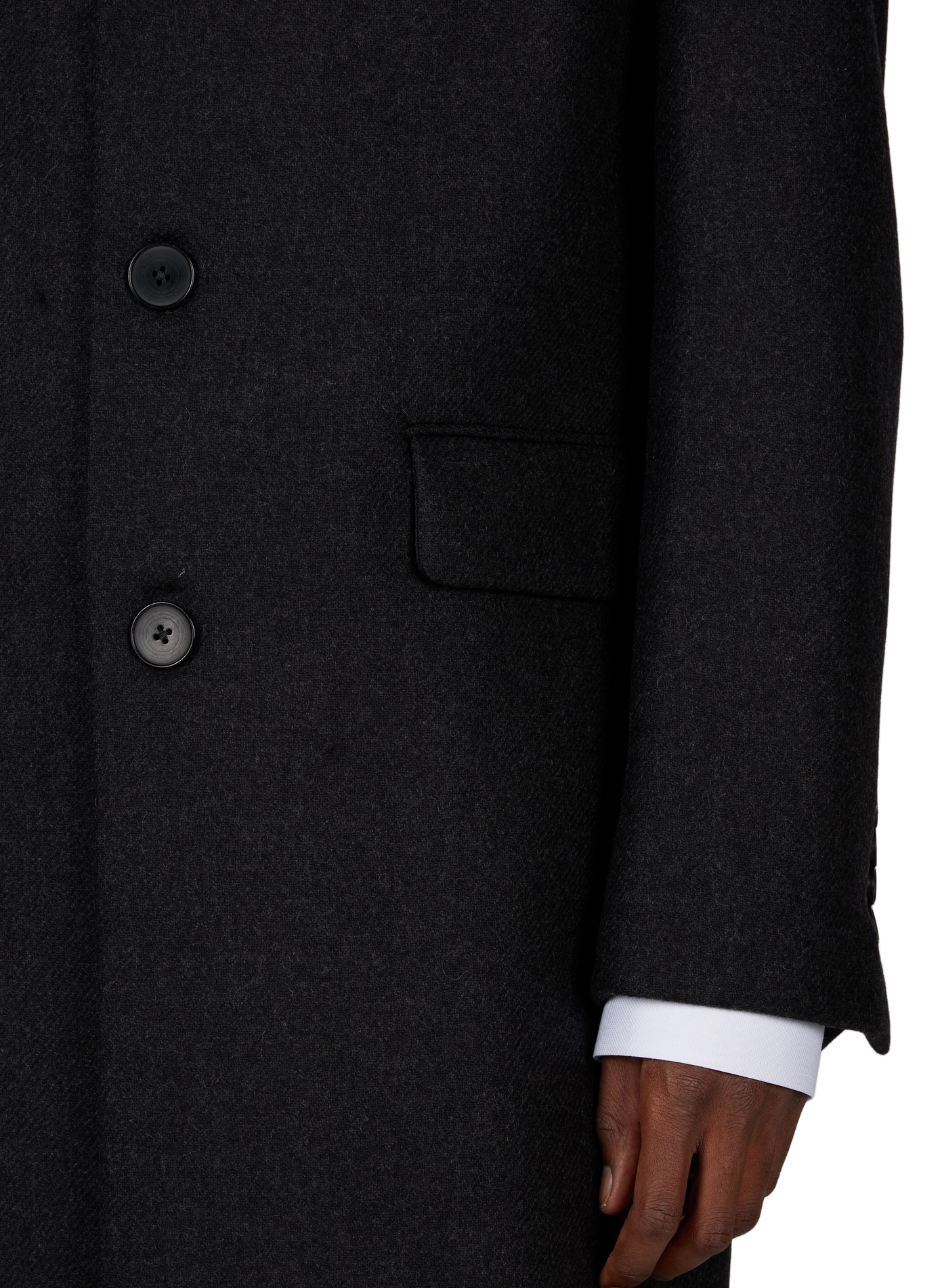 Manteau col tailleur en laine et cachemire mélangés AU PRINTEMPS PARIS Gris