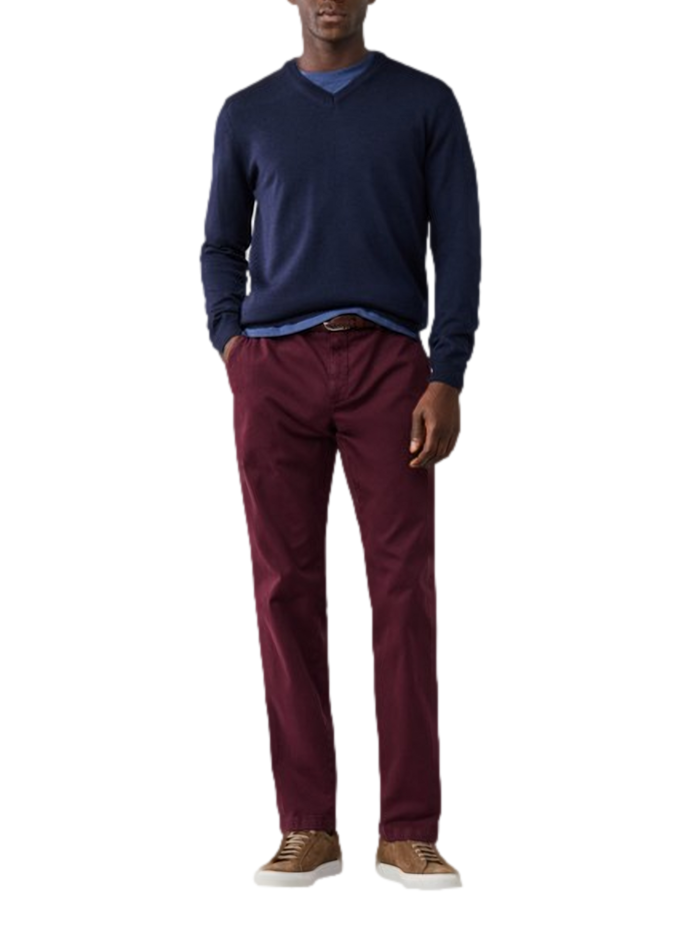 Maglione collo a V in lana FACONNABLE Blu