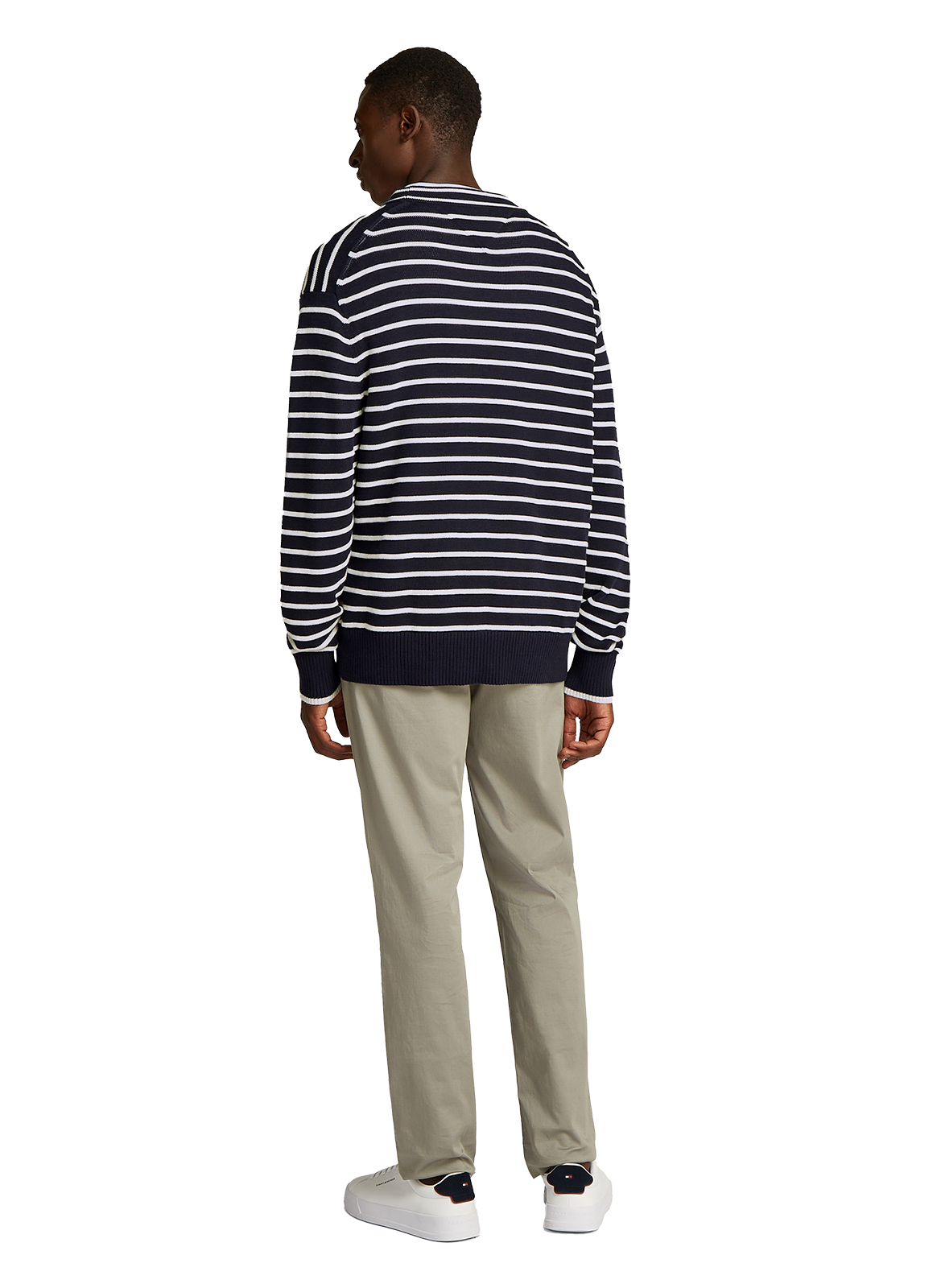 Pull rayé en coton TOMMY HILFIGER Bleu