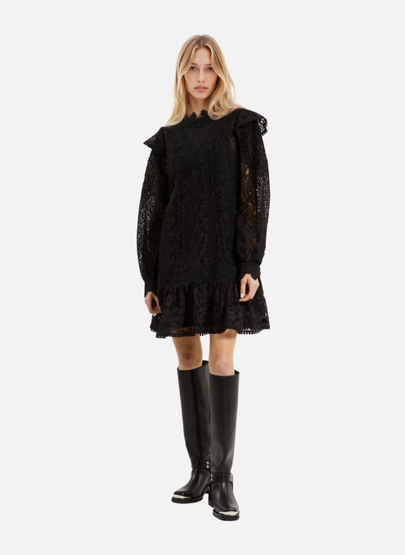 Robe courte en dentelle Noir by THE KOOPLES THE KOOPLES Robe courte en dentelle Noir