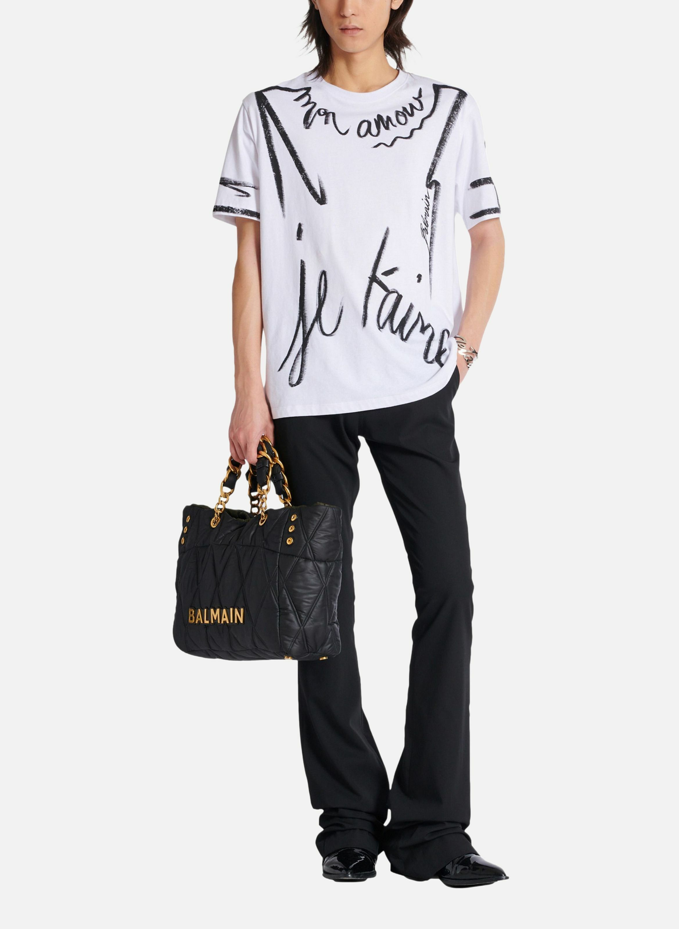 T-shirt imprimé « lettre d'amour » BALMAIN Blanc